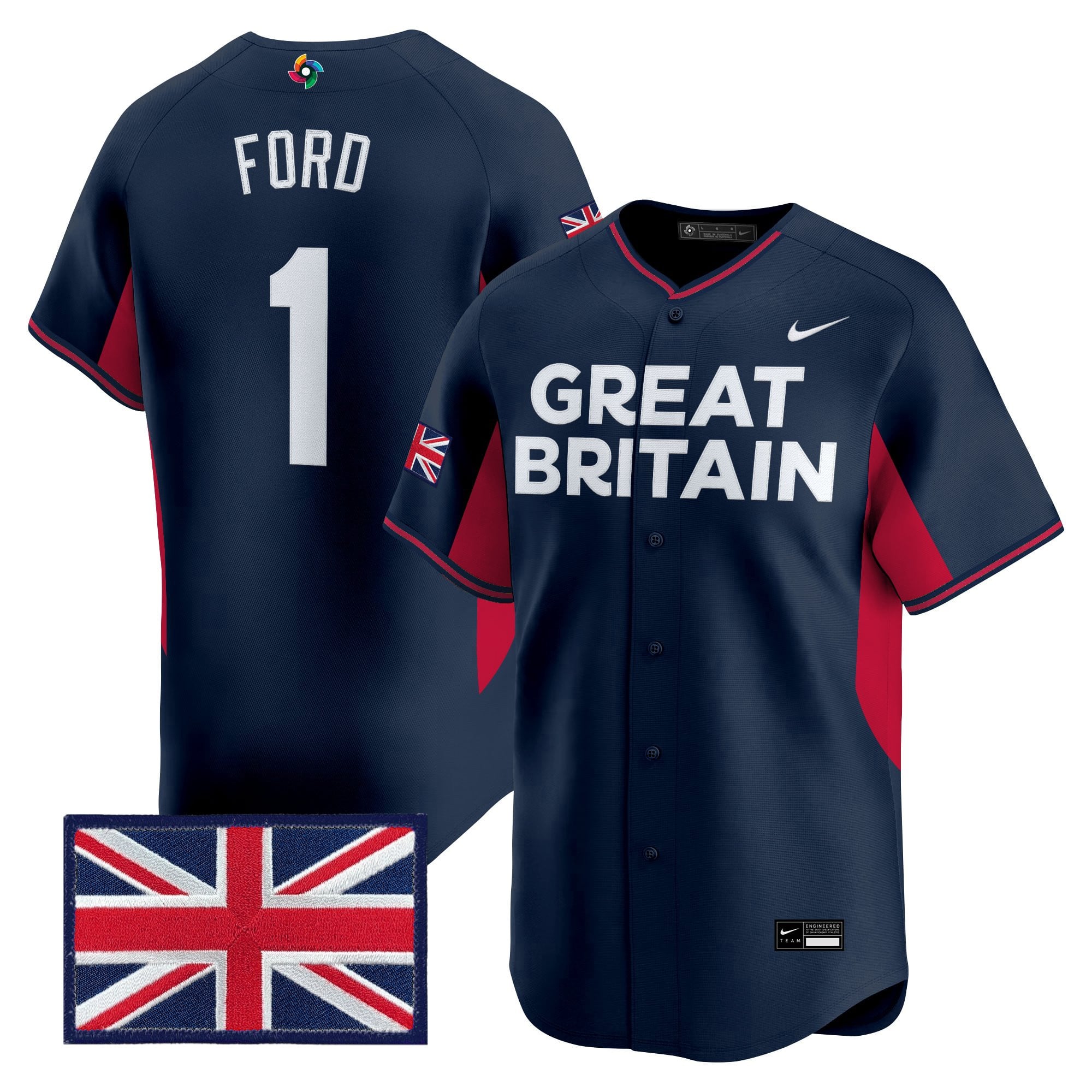 Men's Team Great Britain 2026 World Baseball Classic Vapor Premier Jersey - All Stitched
