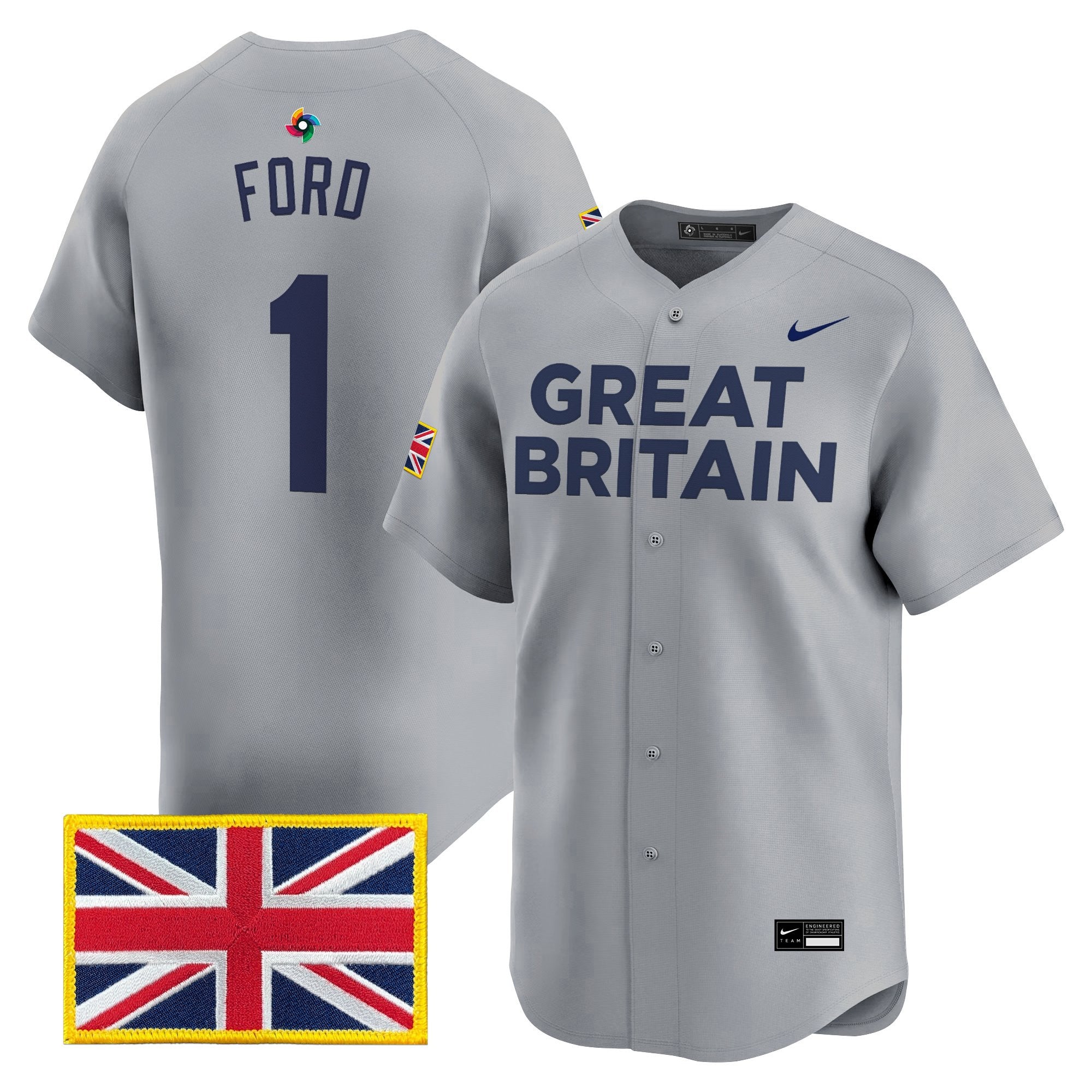 Men's Team Great Britain 2026 World Baseball Classic Vapor Premier Jersey - All Stitched