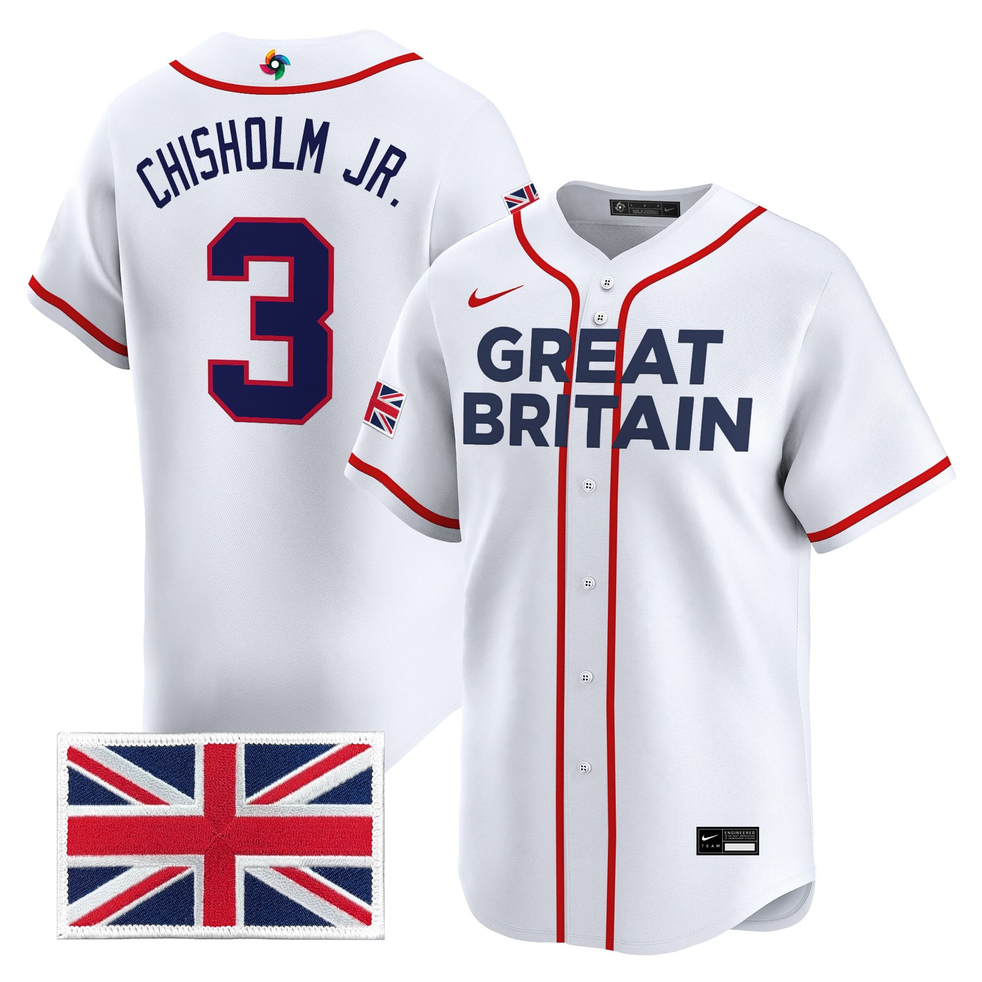 Men's Team Great Britain 2026 World Baseball Classic Vapor Premier Jersey - All Stitched