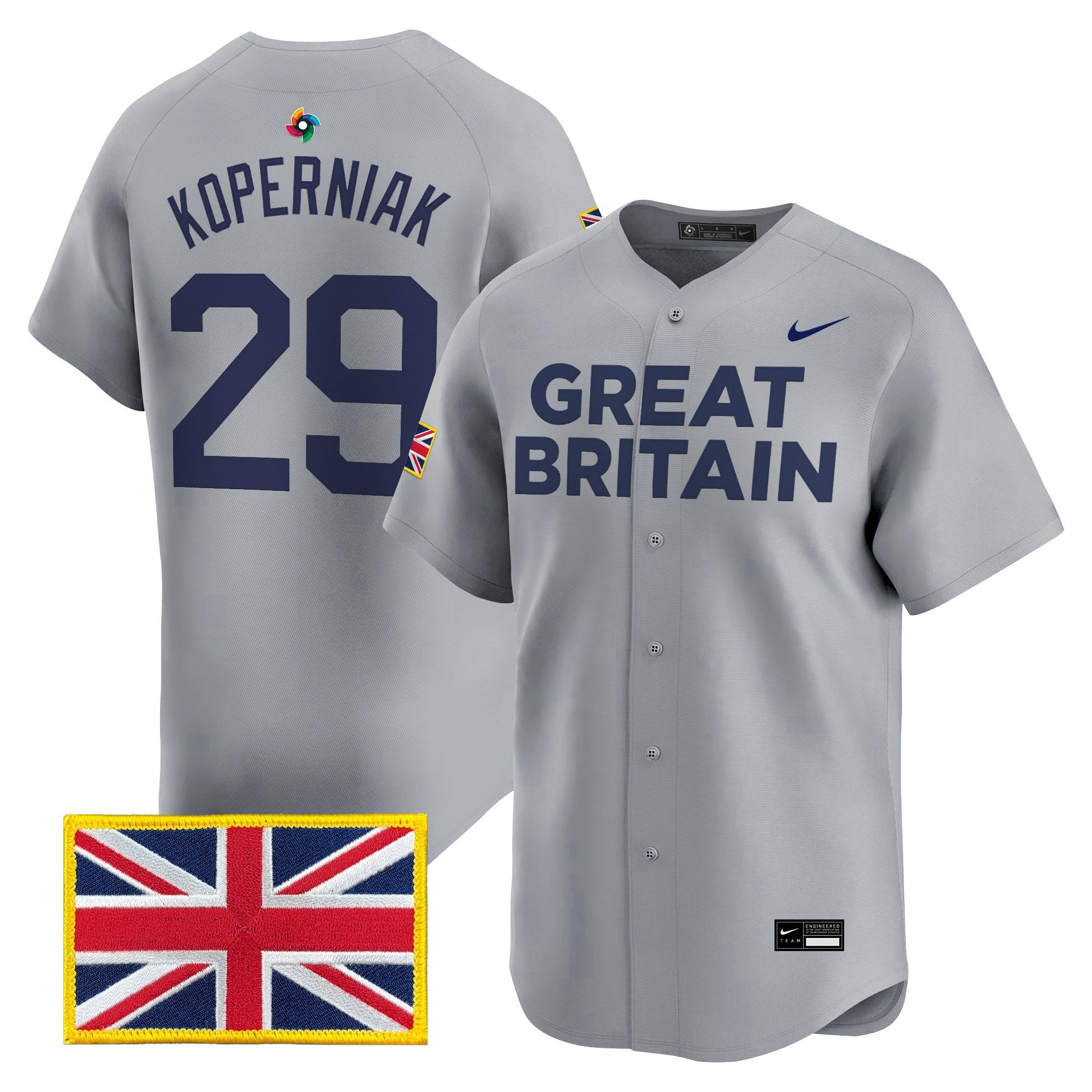 Men's Team Great Britain 2026 World Baseball Classic Vapor Premier Jersey - All Stitched