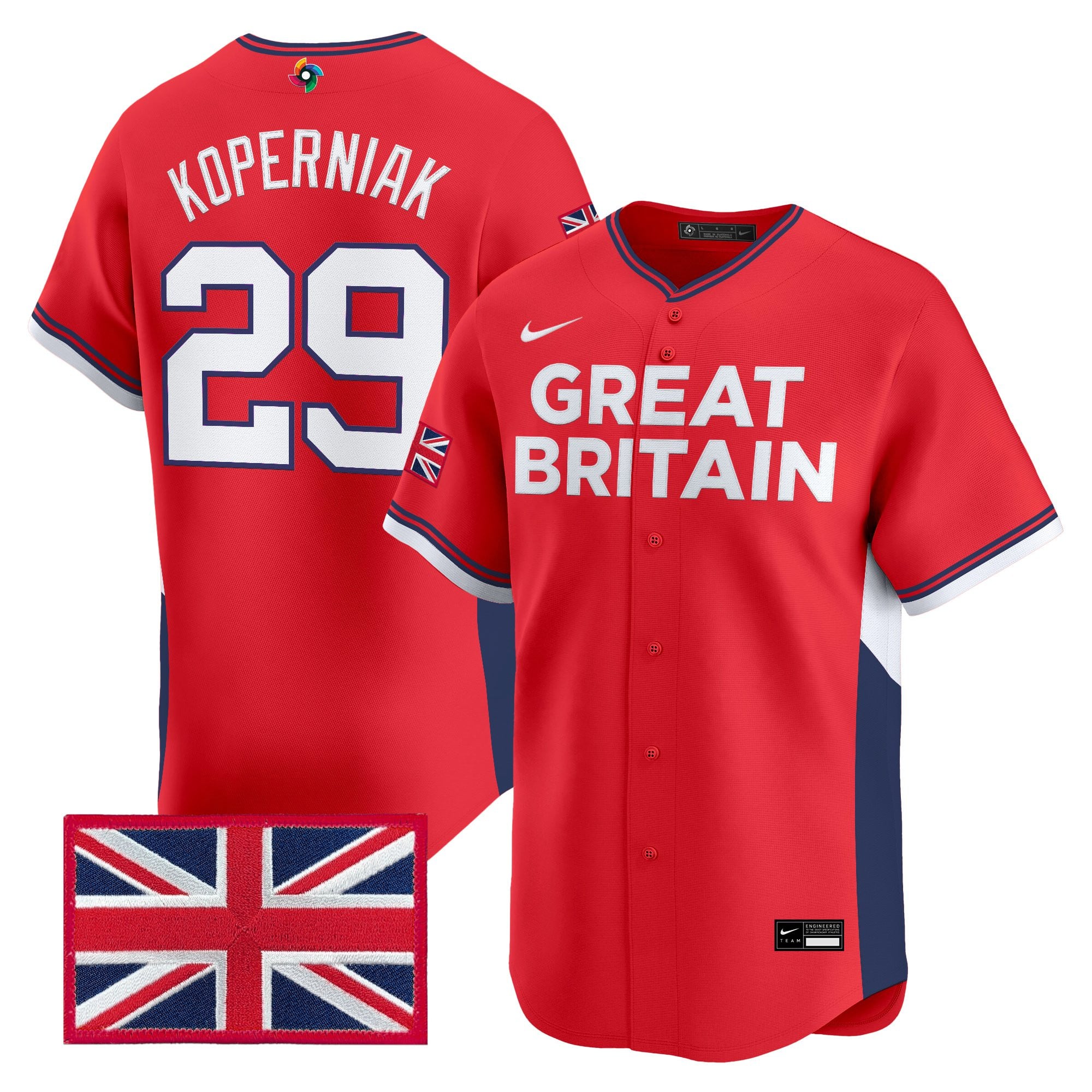 Men's Team Great Britain 2026 World Baseball Classic Vapor Premier Jersey - All Stitched