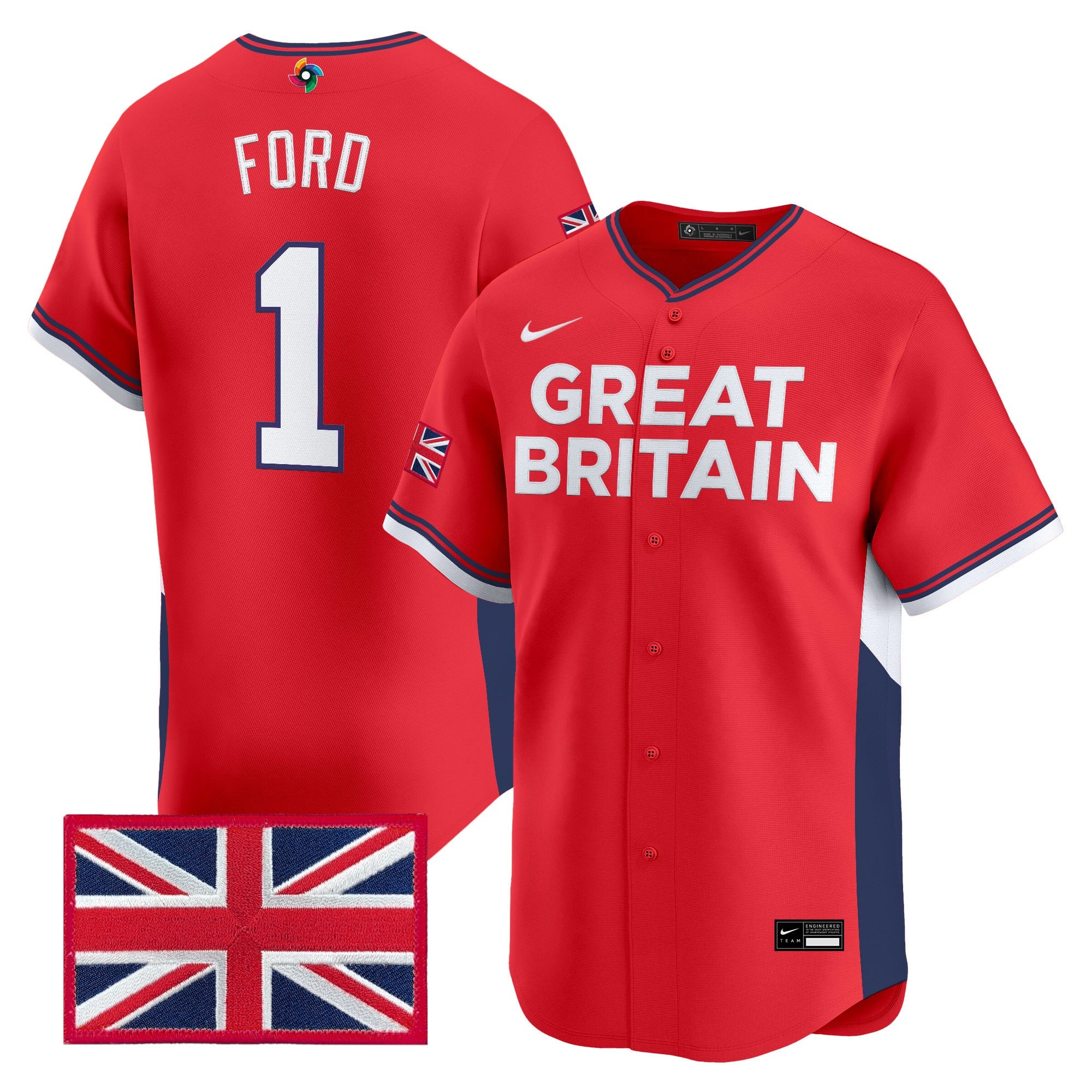 Men's Team Great Britain 2026 World Baseball Classic Vapor Premier Jersey - All Stitched