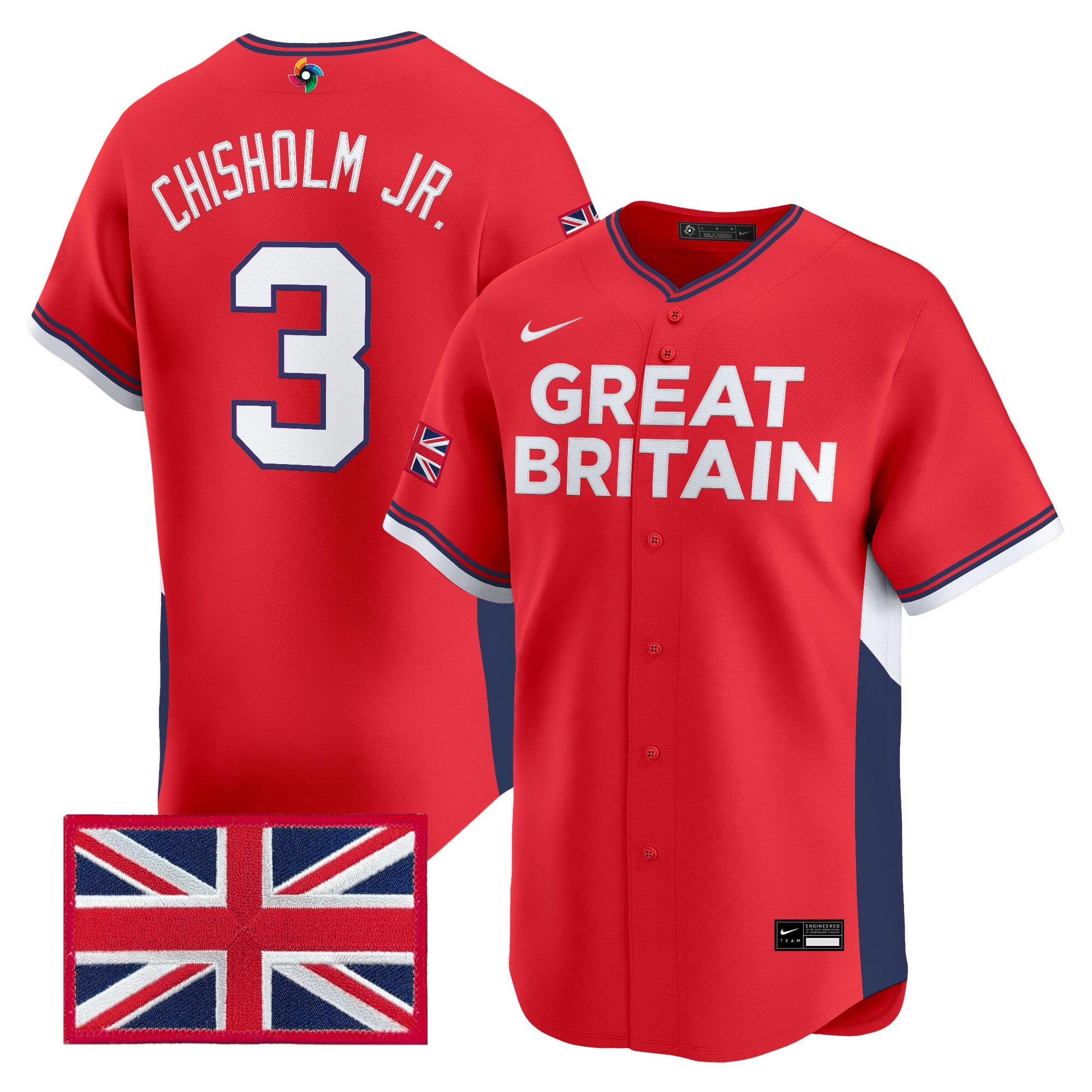 Men's Team Great Britain 2026 World Baseball Classic Vapor Premier Jersey - All Stitched