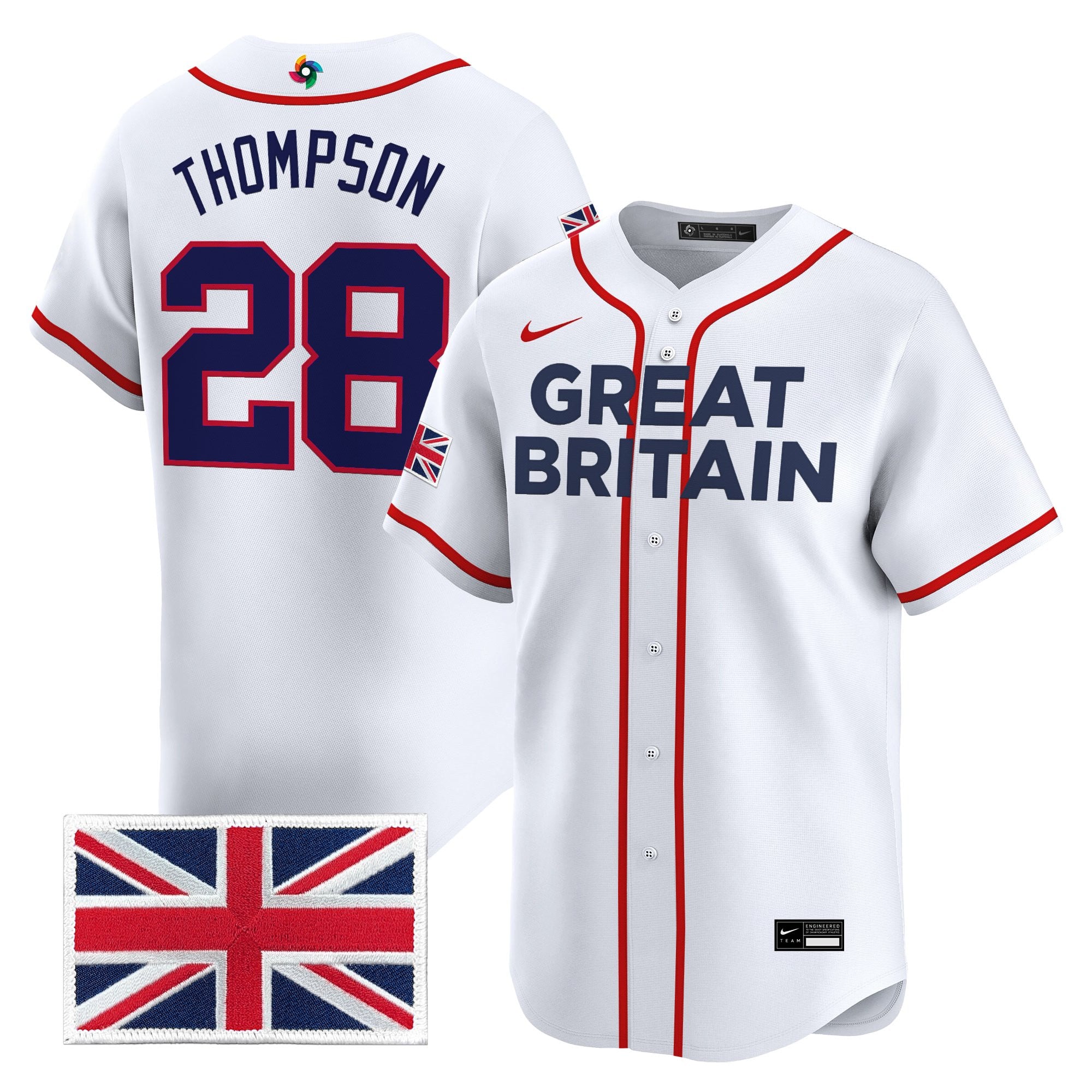 Men's Team Great Britain 2026 World Baseball Classic Vapor Premier Jersey - All Stitched