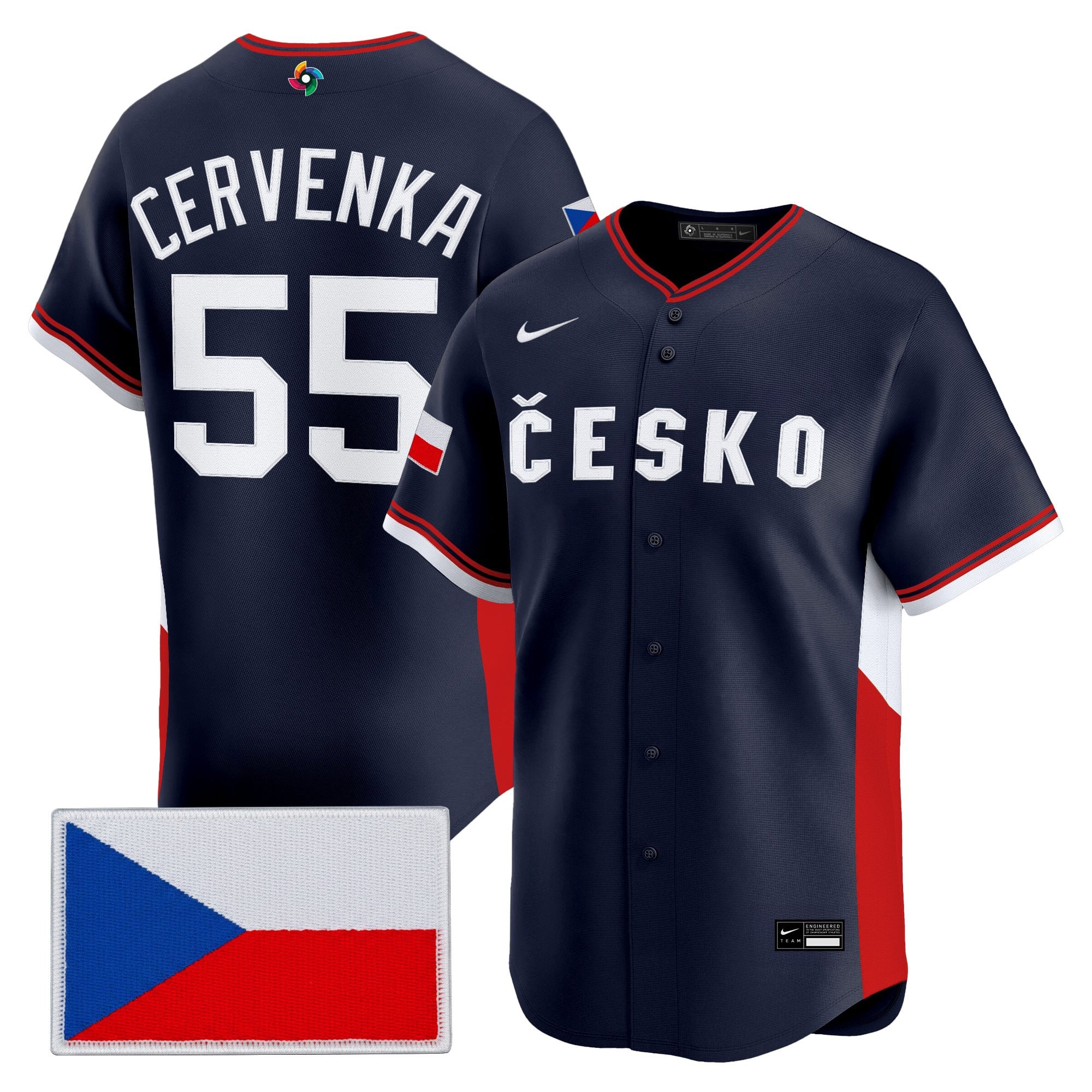 Men's Team Czechia 2026 World Baseball Classic Vapor Premier Jersey - All Stitched