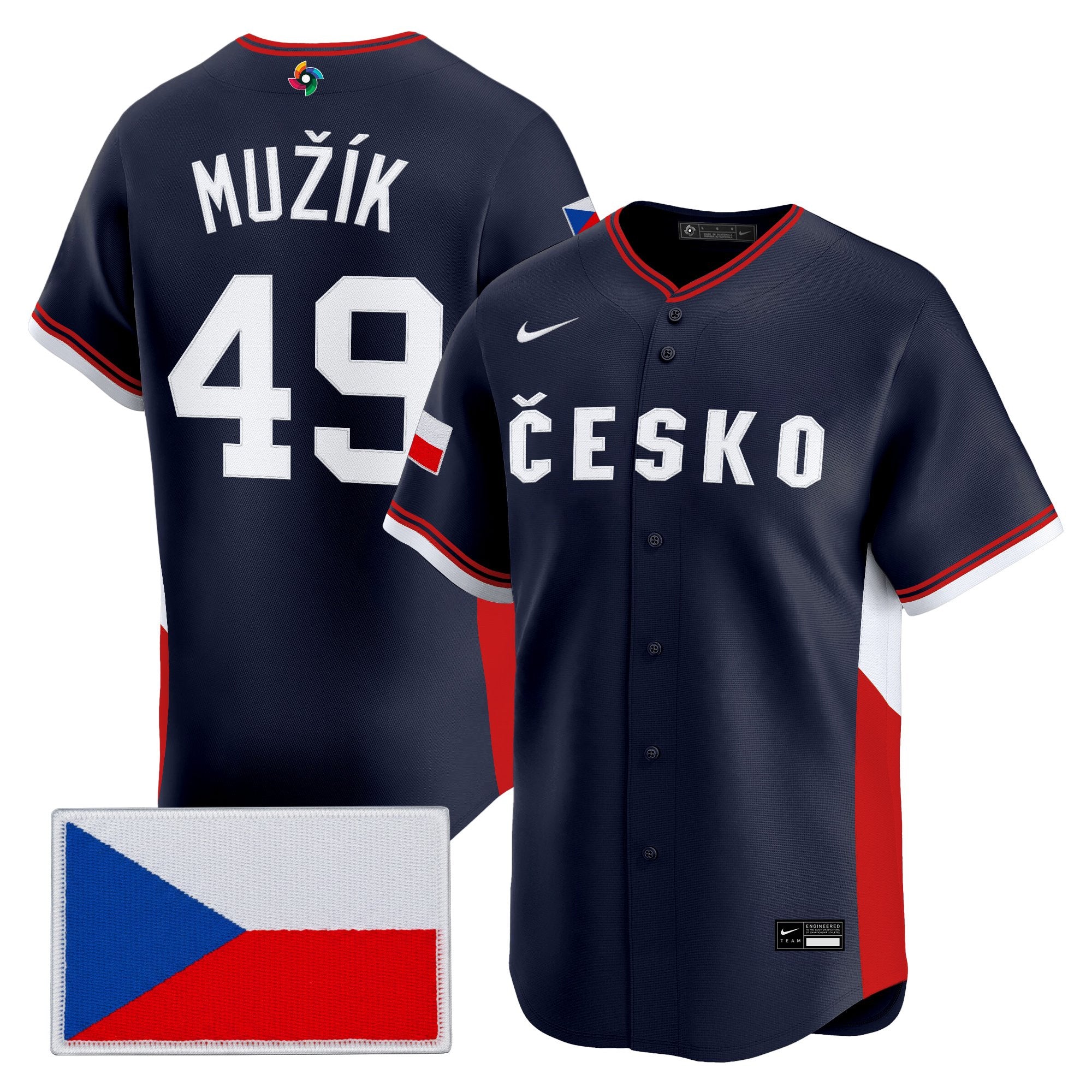Men's Team Czechia 2026 World Baseball Classic Vapor Premier Jersey - All Stitched