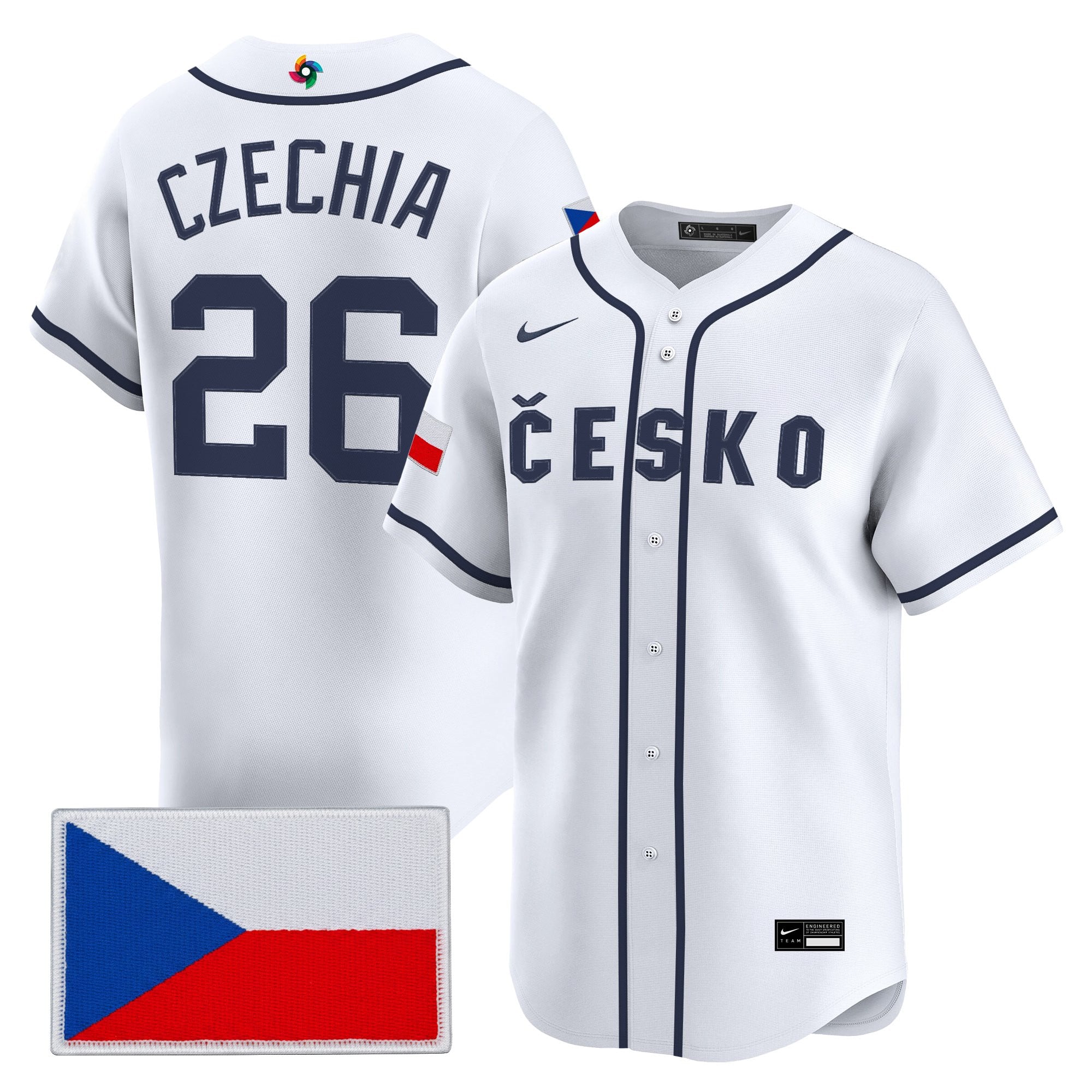 Men's Team Czechia 2026 World Baseball Classic Vapor Premier Jersey - All Stitched