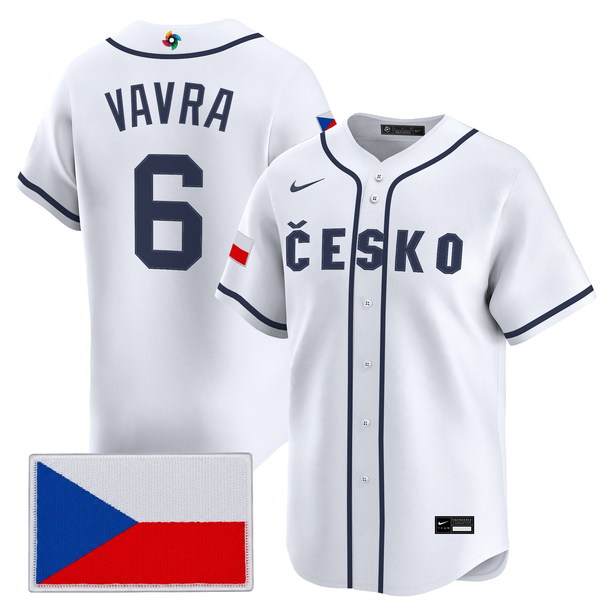 Men's Team Czechia 2026 World Baseball Classic Vapor Premier Jersey - All Stitched
