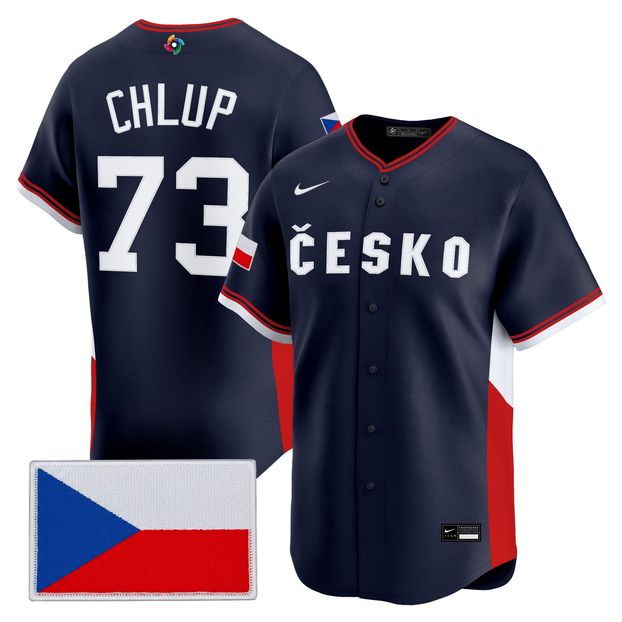 Men's Team Czechia 2026 World Baseball Classic Vapor Premier Jersey - All Stitched