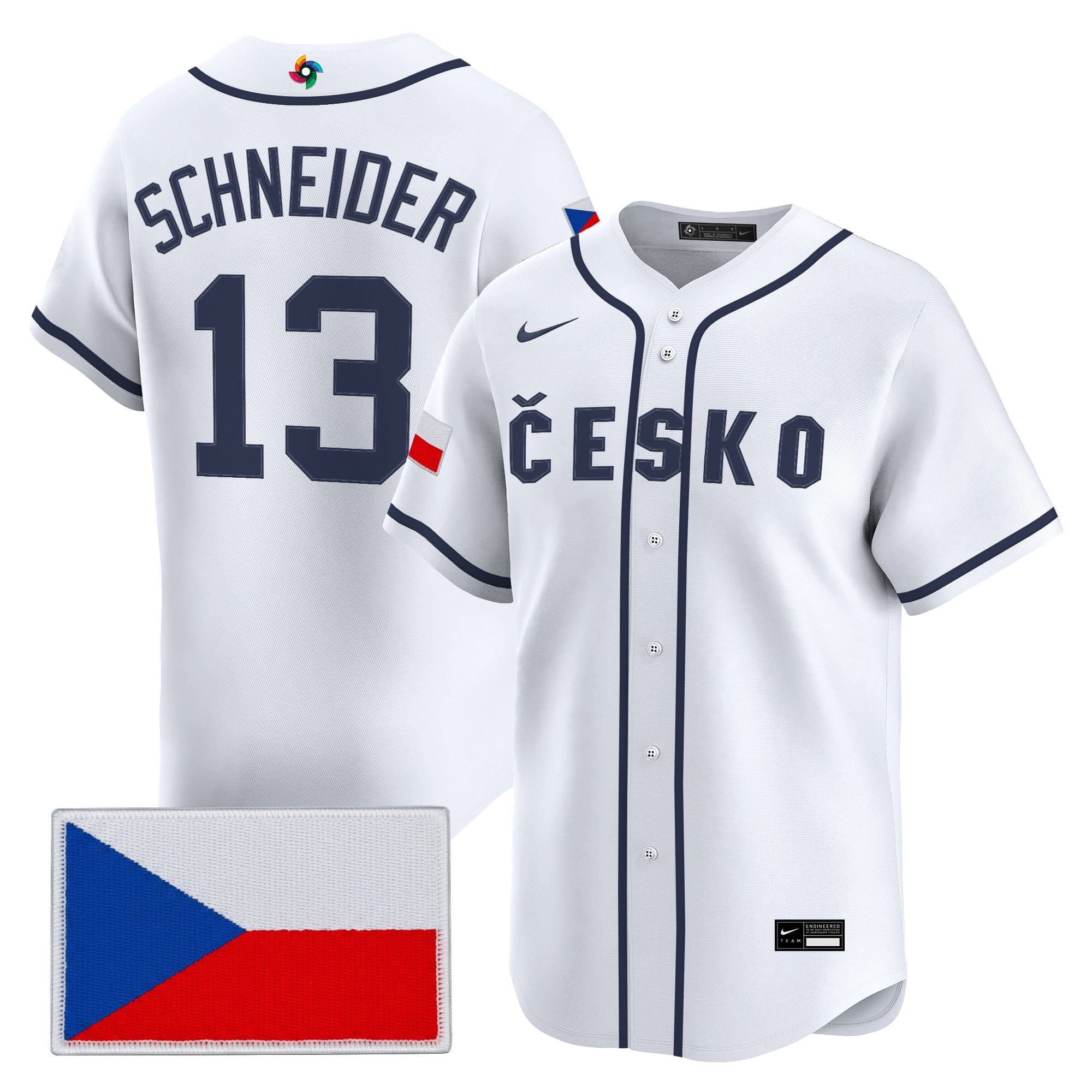 Men's Team Czechia 2026 World Baseball Classic Vapor Premier Jersey - All Stitched