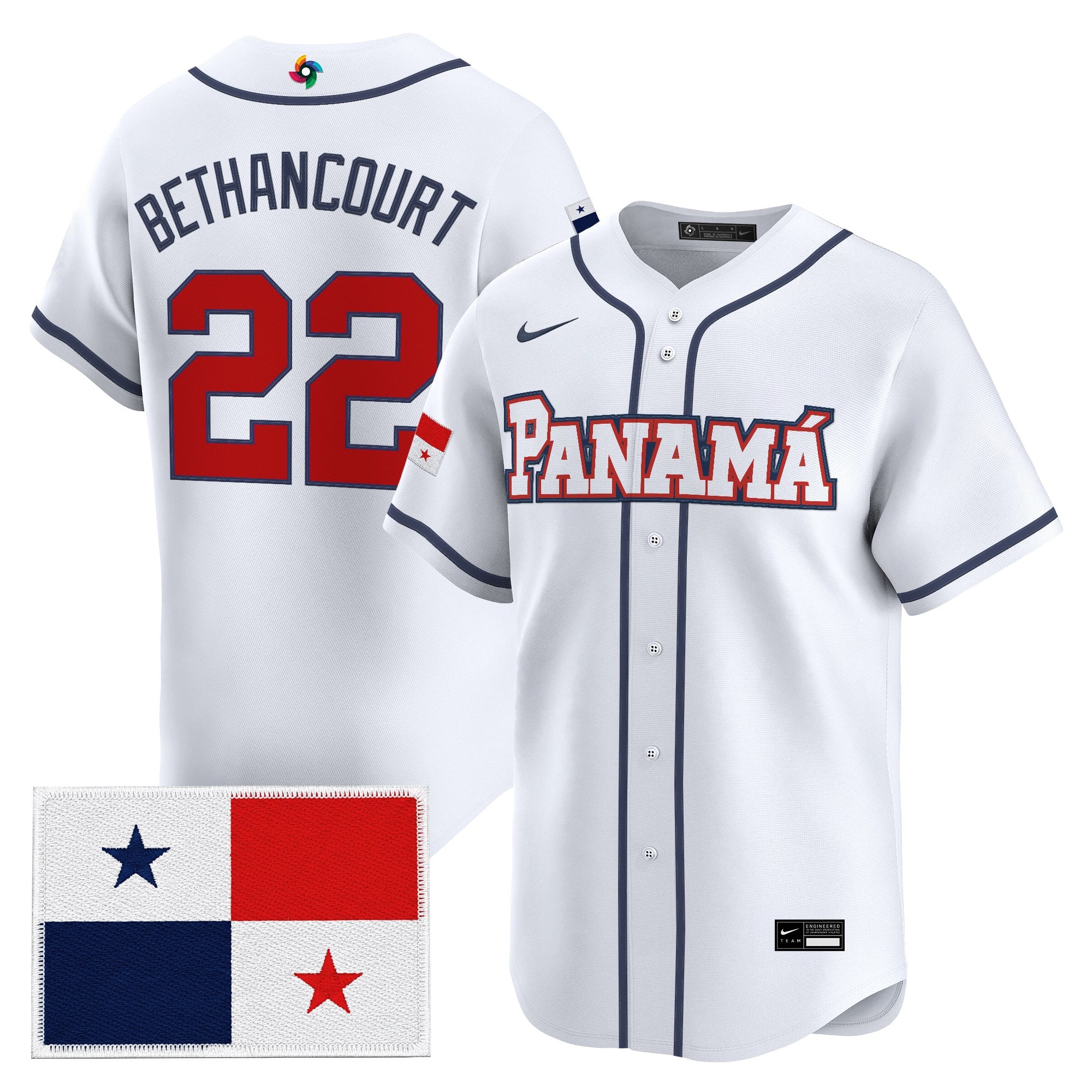 Men's Team Panama 2026 World Baseball Classic Vapor Premier Jersey - All Stitched