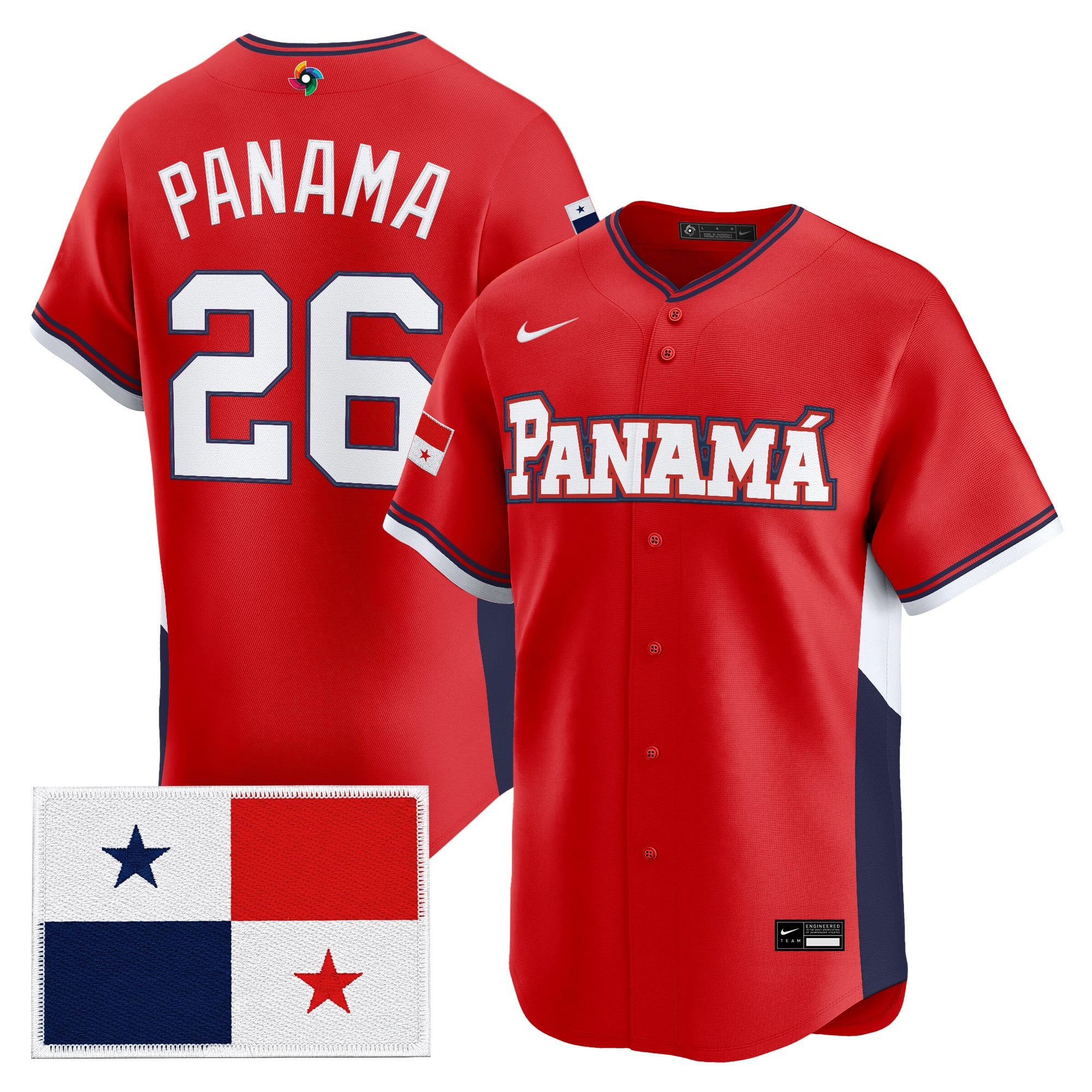 Men's Team Panama 2026 World Baseball Classic Vapor Premier Jersey - All Stitched