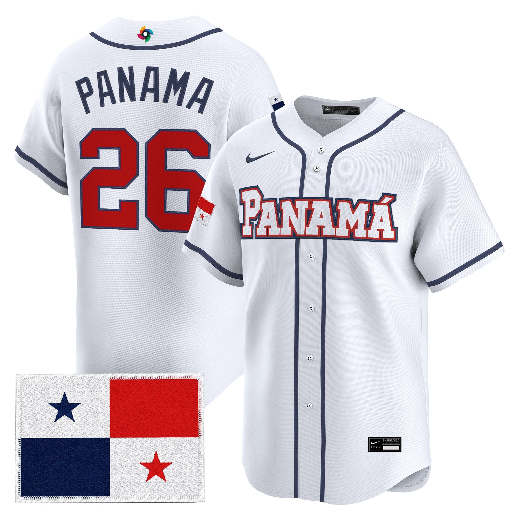 Men's Team Panama 2026 World Baseball Classic Vapor Premier Jersey - All Stitched