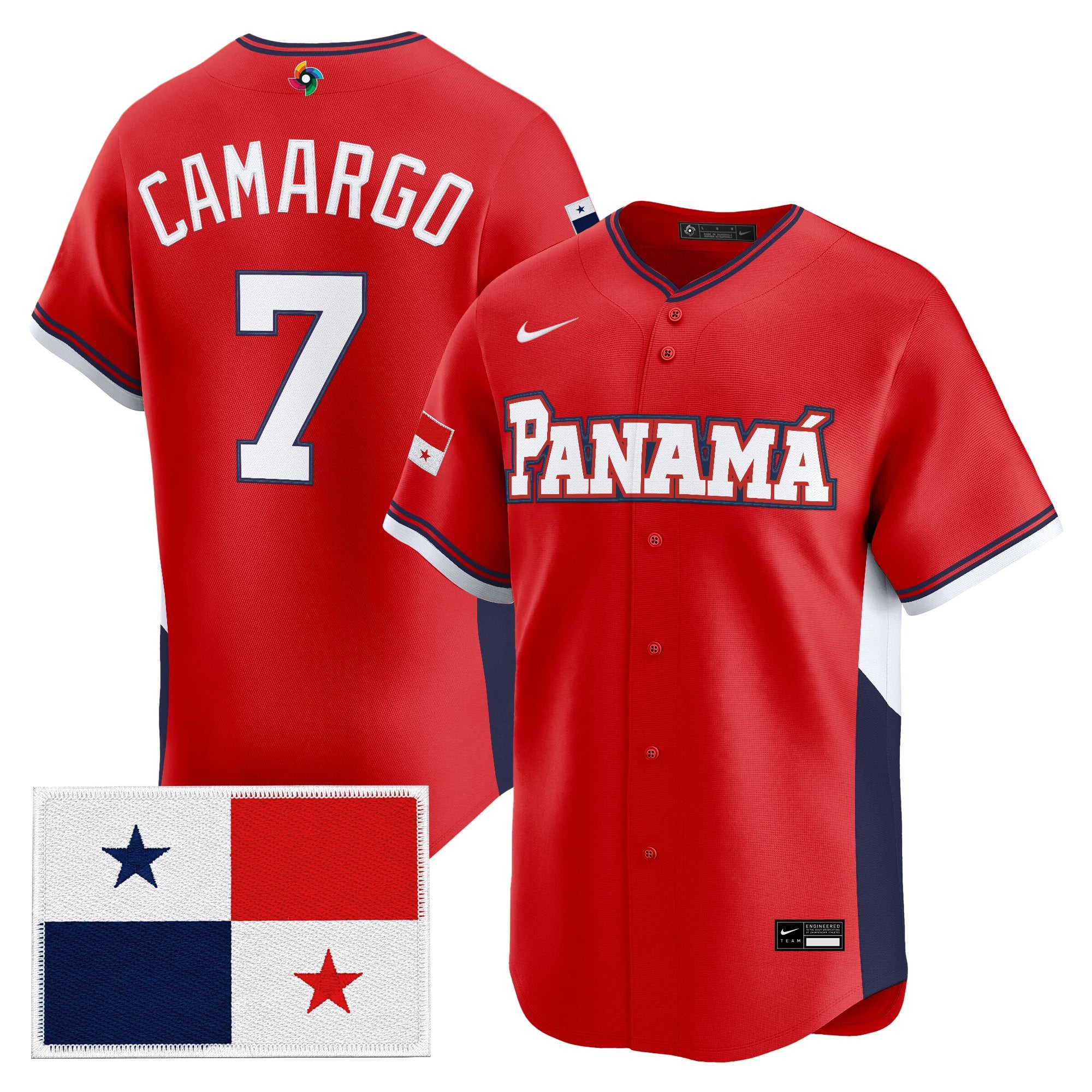 Men's Team Panama 2026 World Baseball Classic Vapor Premier Jersey - All Stitched