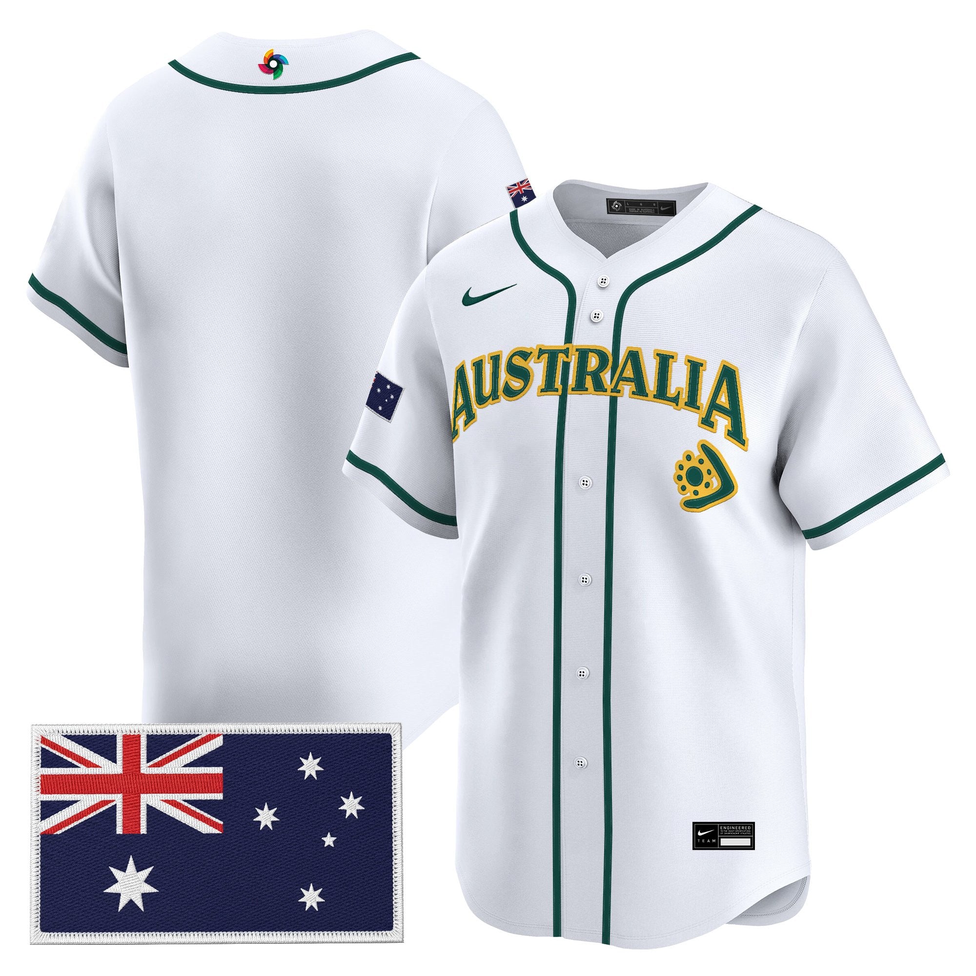 Men's Team Australia 2026 World Baseball Classic Vapor Premier Jersey - All Stitched