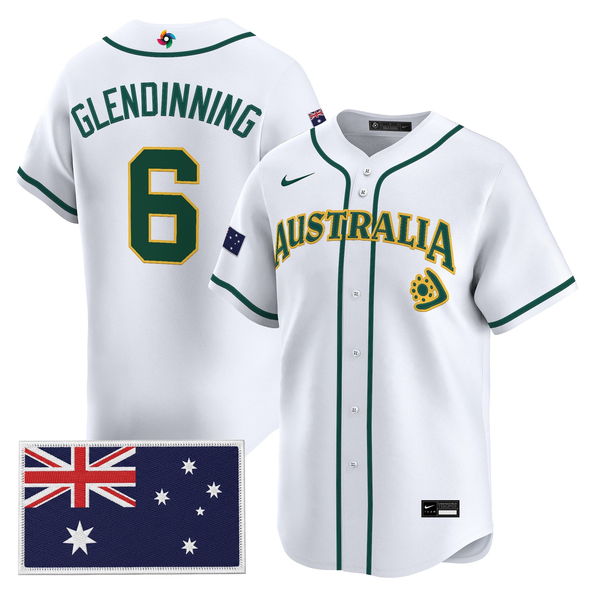 Men's Team Australia 2026 World Baseball Classic Vapor Premier Jersey - All Stitched