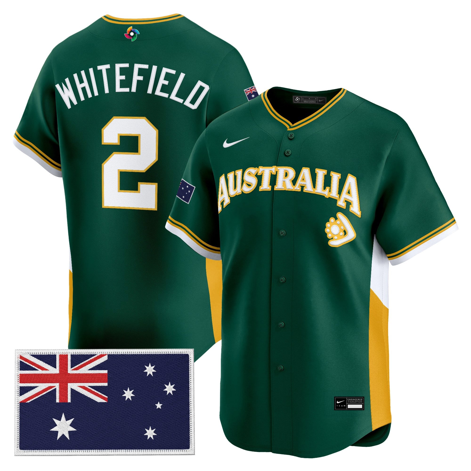 Men's Team Australia 2026 World Baseball Classic Vapor Premier Jersey - All Stitched