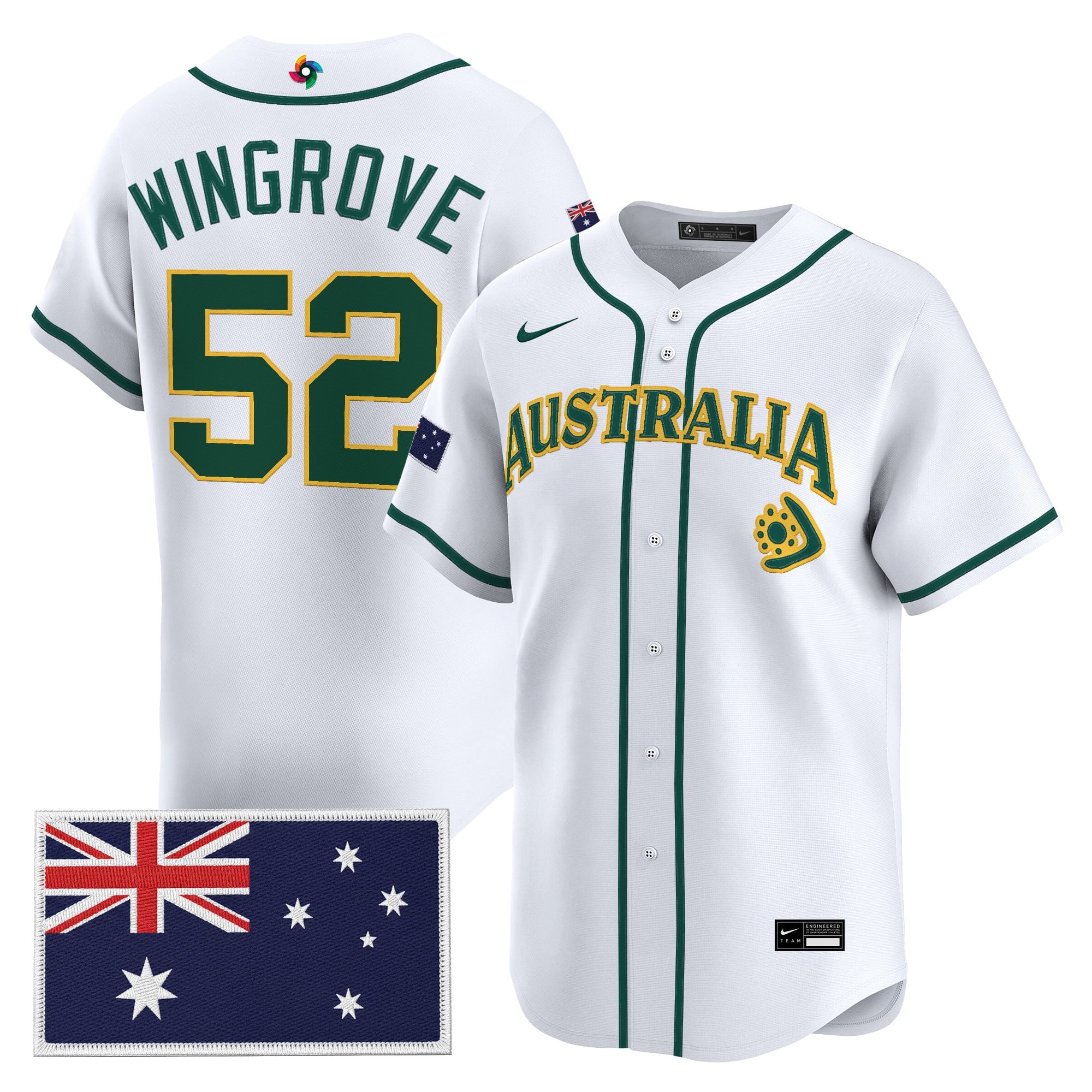Men's Team Australia 2026 World Baseball Classic Vapor Premier Jersey - All Stitched