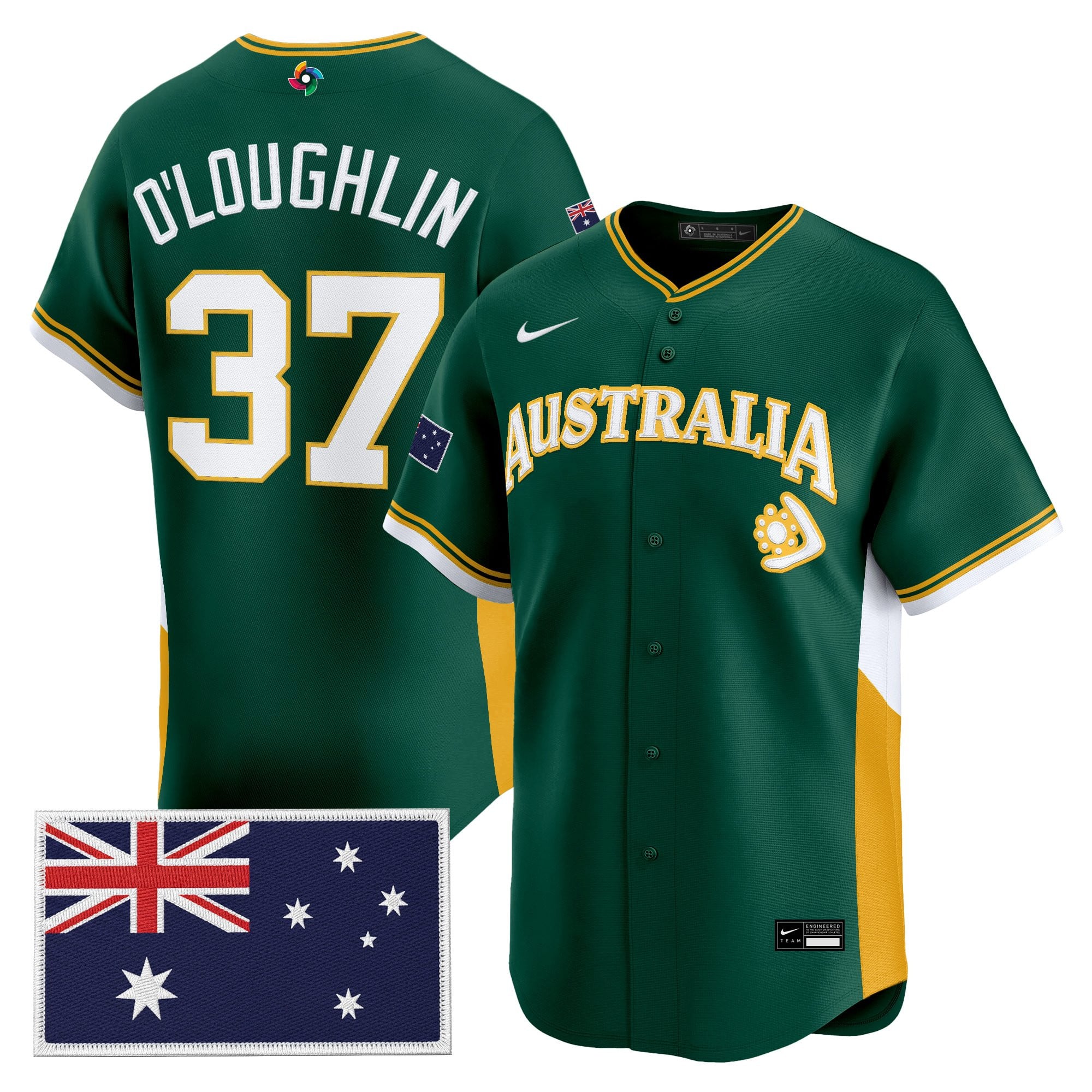 Men's Team Australia 2026 World Baseball Classic Vapor Premier Jersey - All Stitched