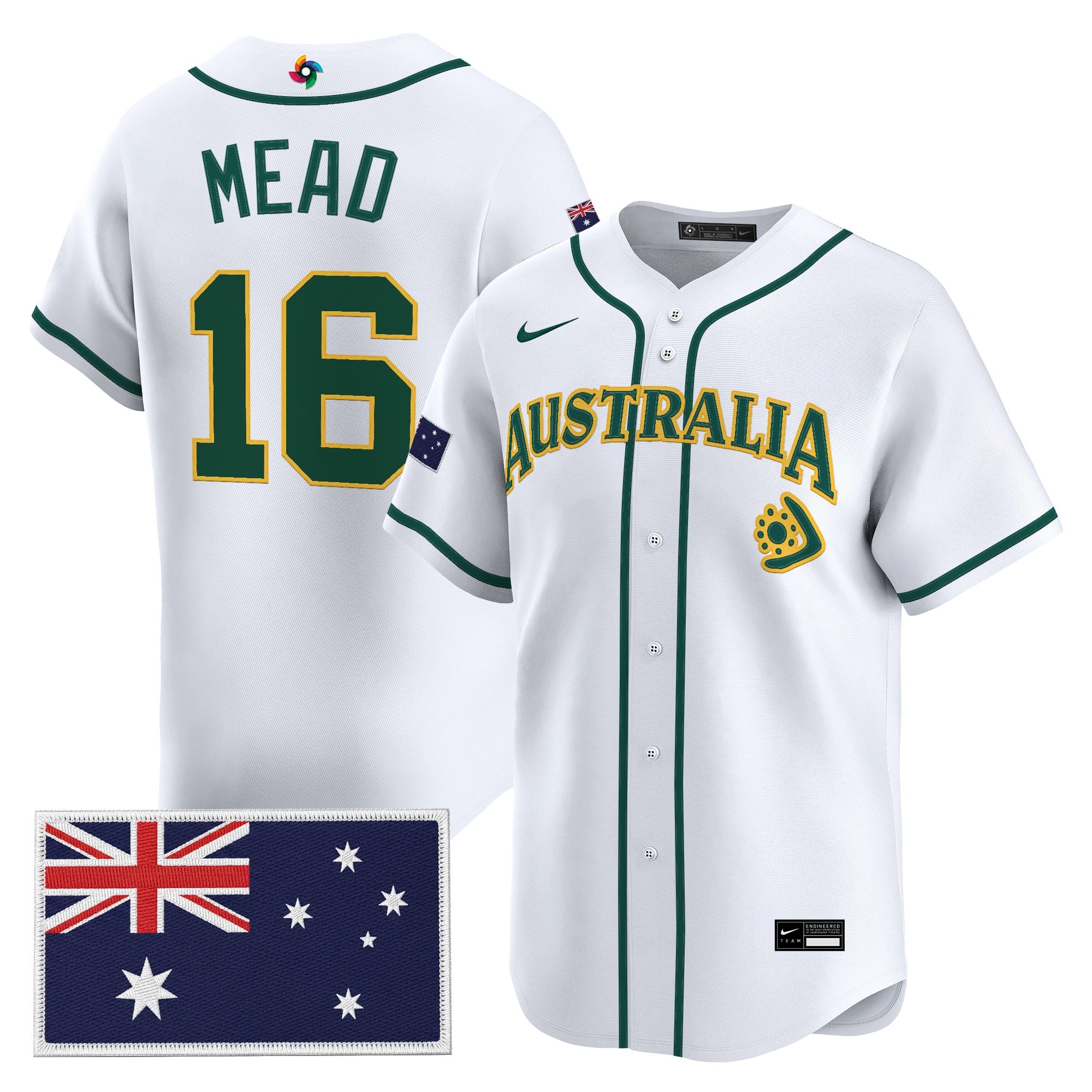 Men's Team Australia 2026 World Baseball Classic Vapor Premier Jersey - All Stitched