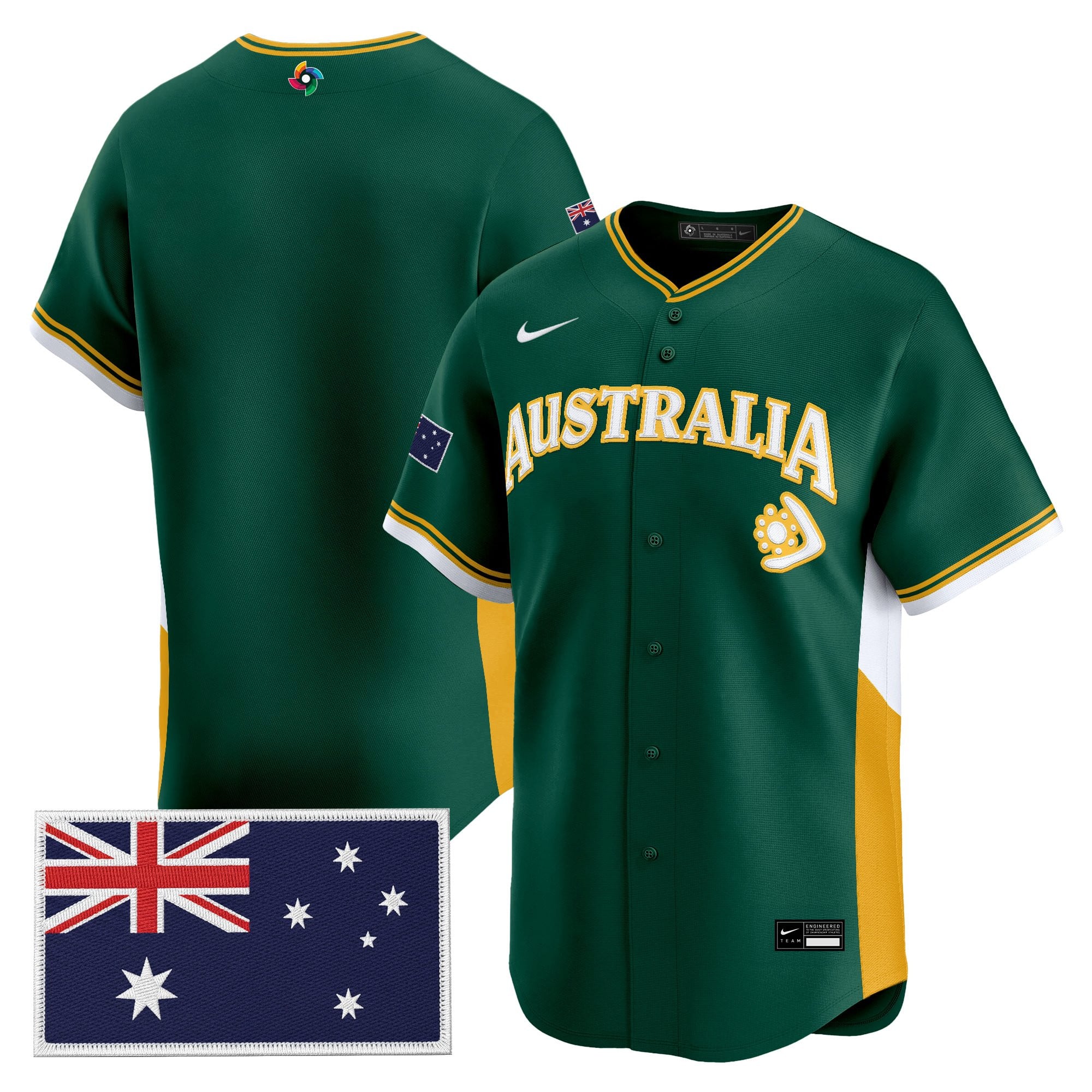 Men's Team Australia 2026 World Baseball Classic Vapor Premier Jersey - All Stitched