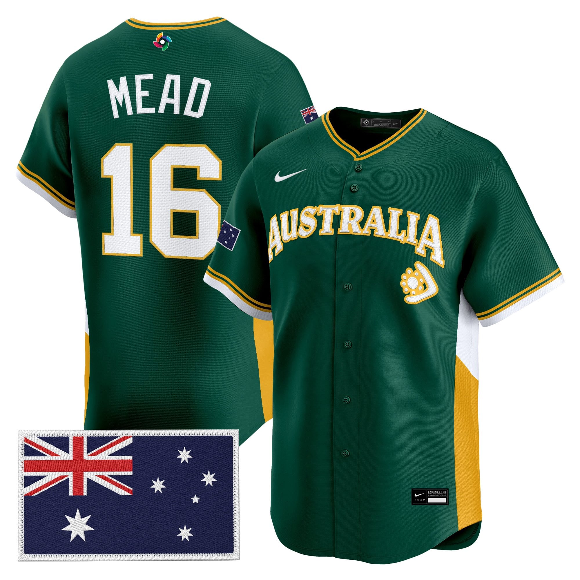 Men's Team Australia 2026 World Baseball Classic Vapor Premier Jersey - All Stitched