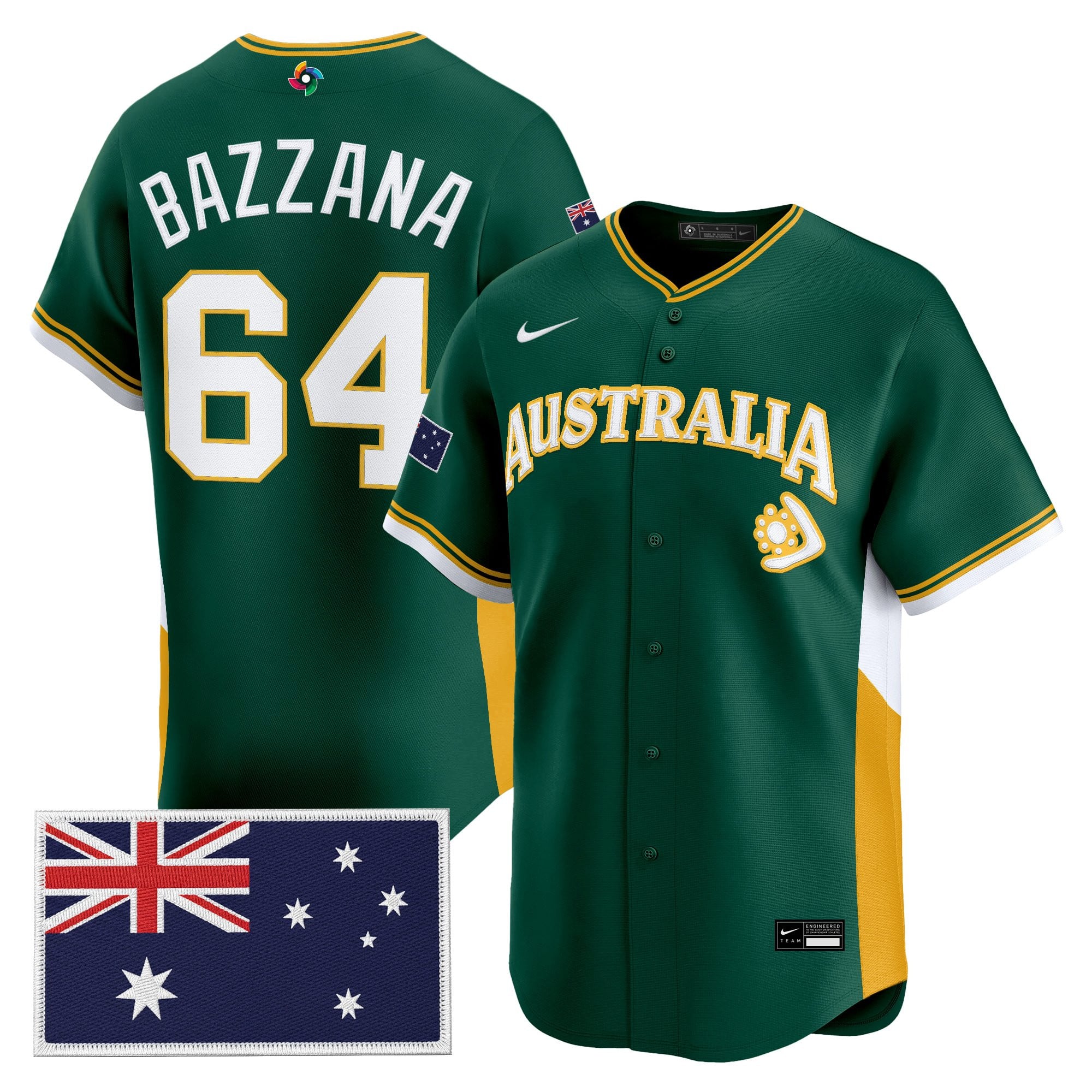 Men's Team Australia 2026 World Baseball Classic Vapor Premier Jersey - All Stitched