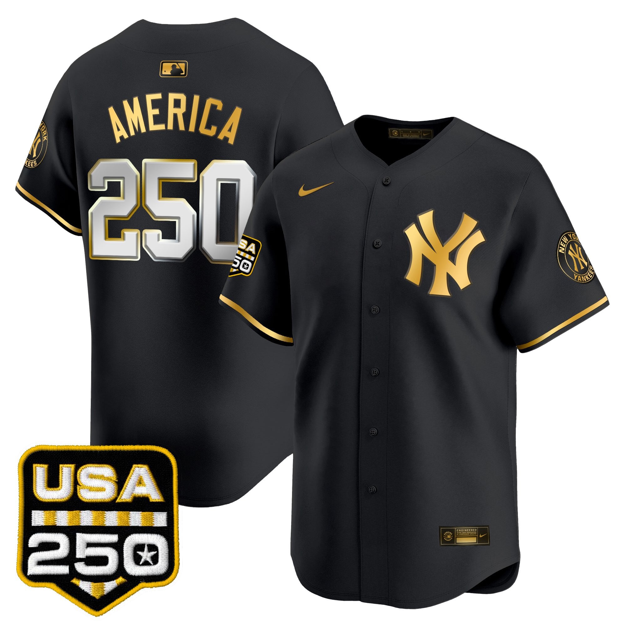 Men's New York Yankees 250America Patch Vapor Premier Limited Jersey - All Stitched