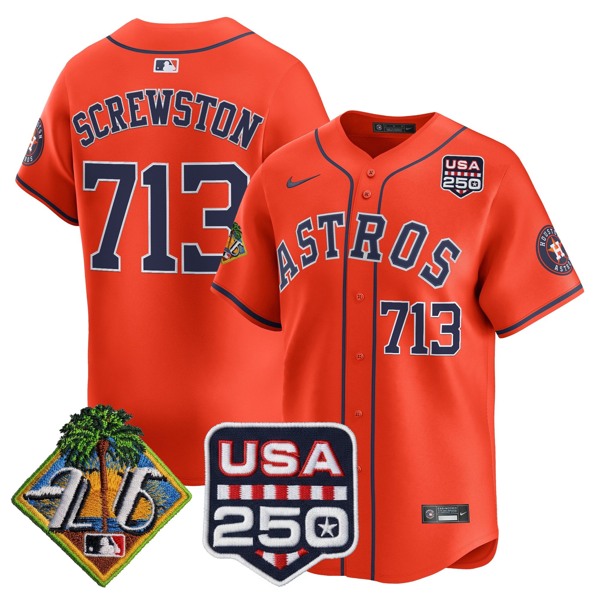 Men's Houston Astros 2026 Spring Training & 250America Patch Vapor Premier Limited Jersey - All Stitched