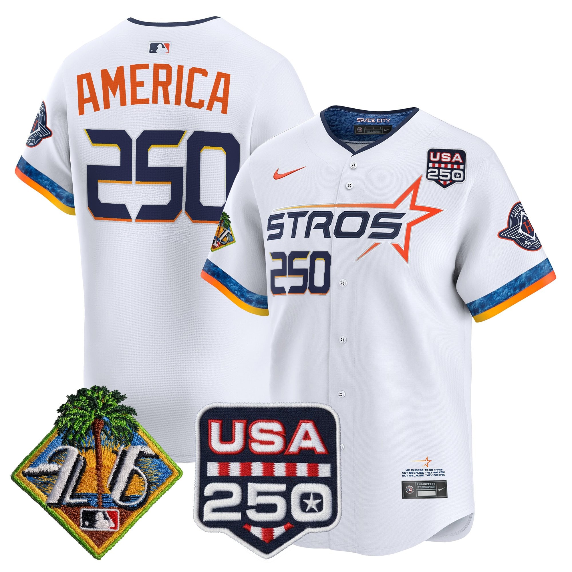 Men's Houston Astros 2026 Spring Training & 250America Patch Vapor Premier Limited Jersey - All Stitched