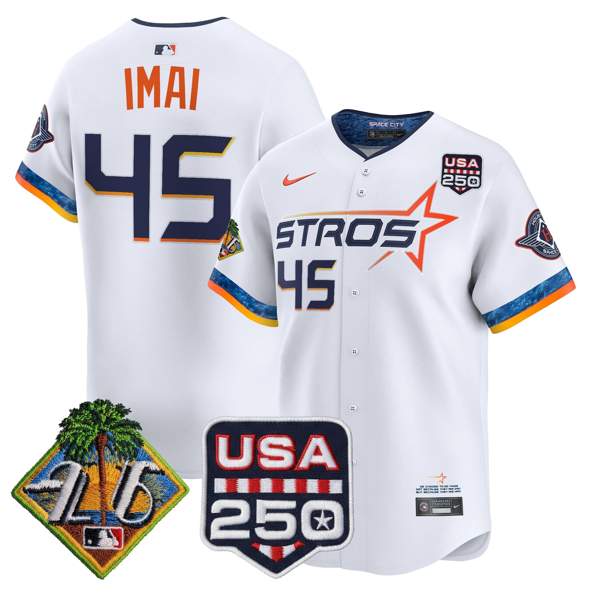 Men's Houston Astros 2026 Spring Training & 250America Patch Vapor Premier Limited Jersey - All Stitched