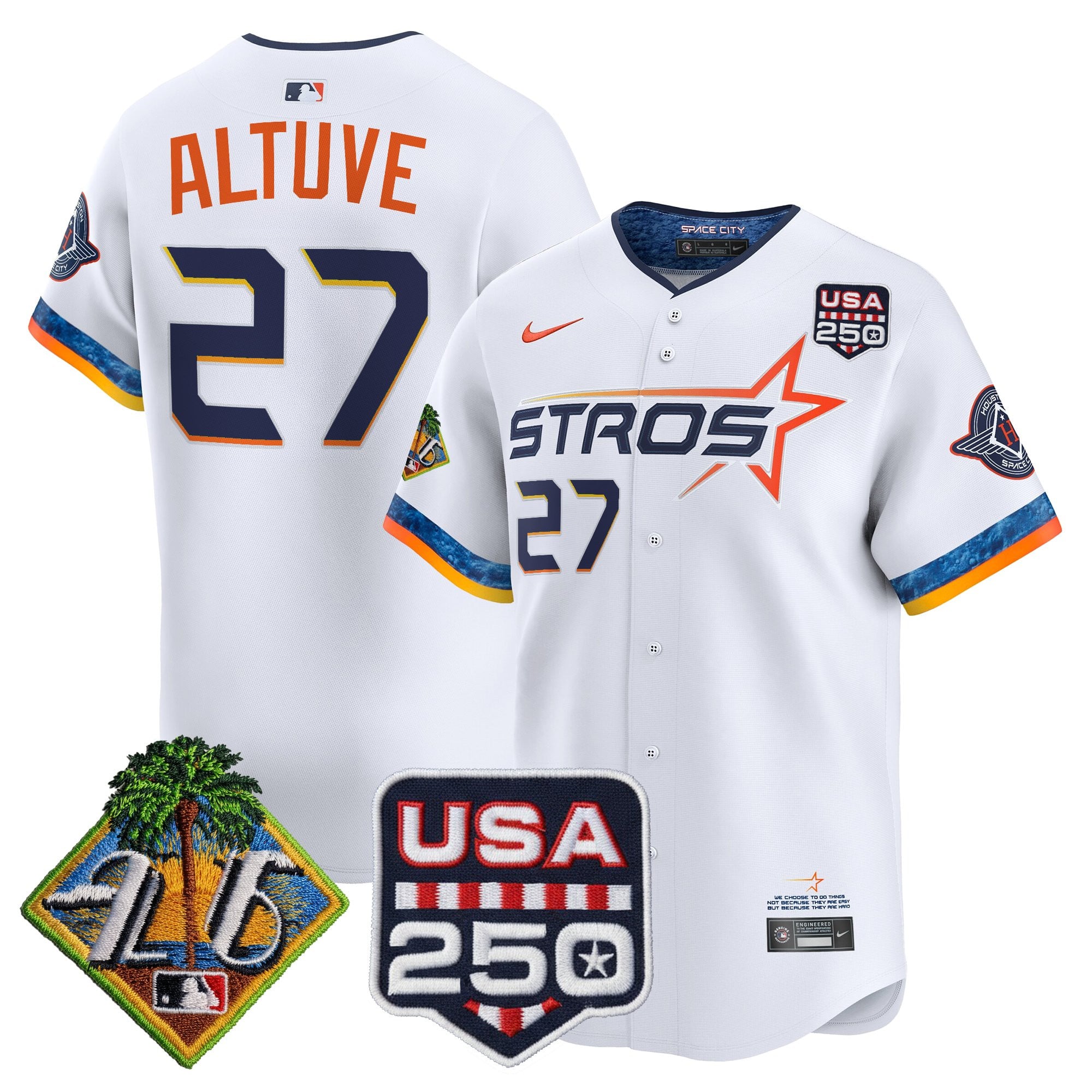Men's Houston Astros 2026 Spring Training & 250America Patch Vapor Premier Limited Jersey - All Stitched