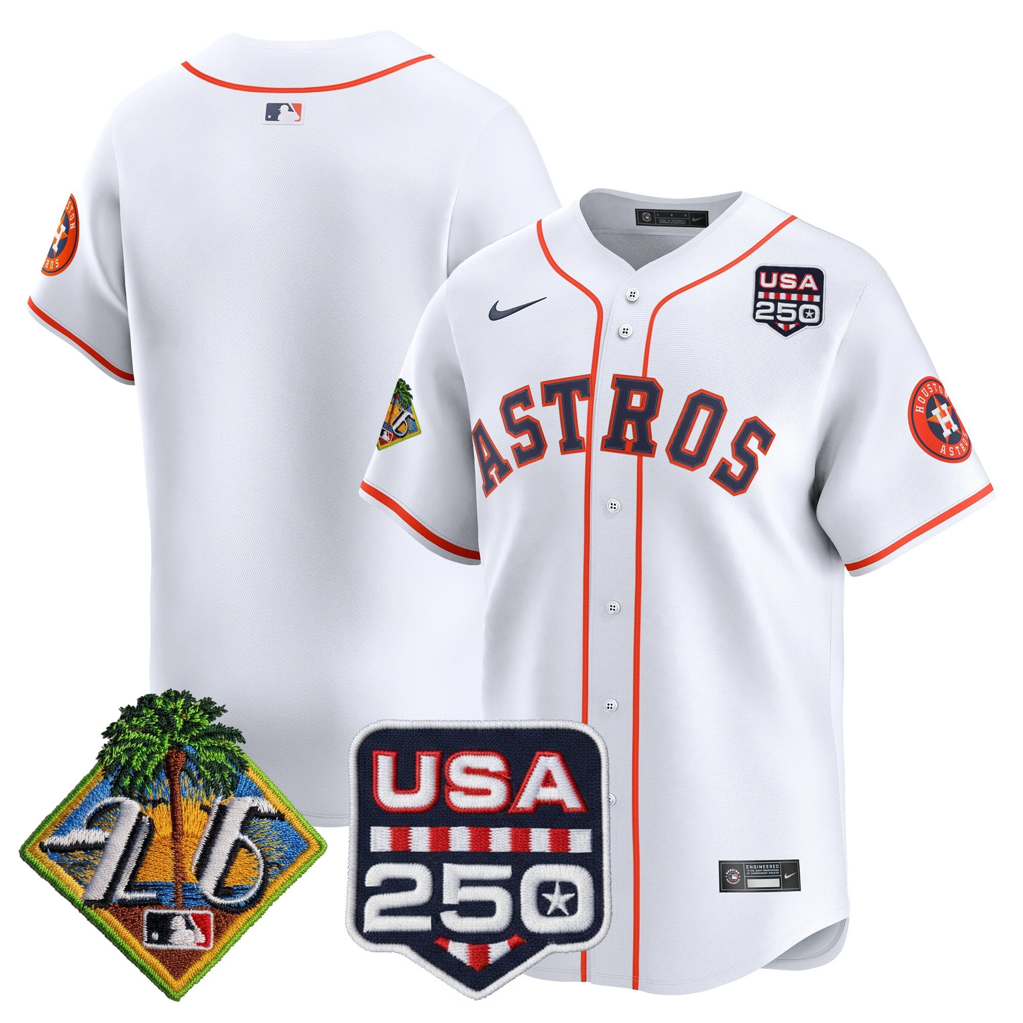 Men's Houston Astros 2026 Spring Training & 250America Patch Vapor Premier Limited Jersey - All Stitched