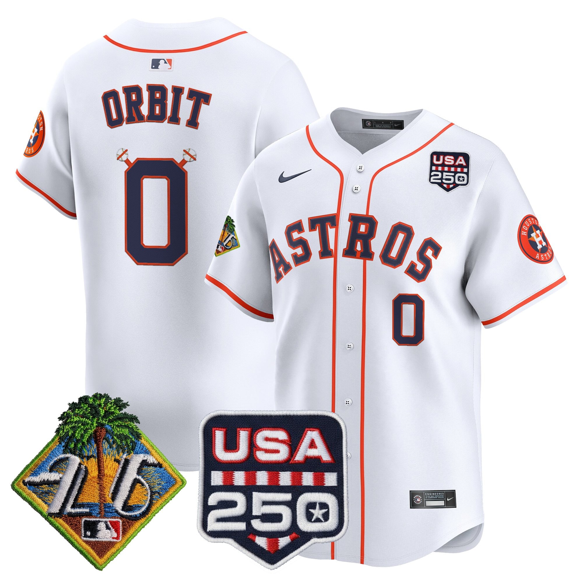 Men's Houston Astros 2026 Spring Training & 250America Patch Vapor Premier Limited Jersey - All Stitched
