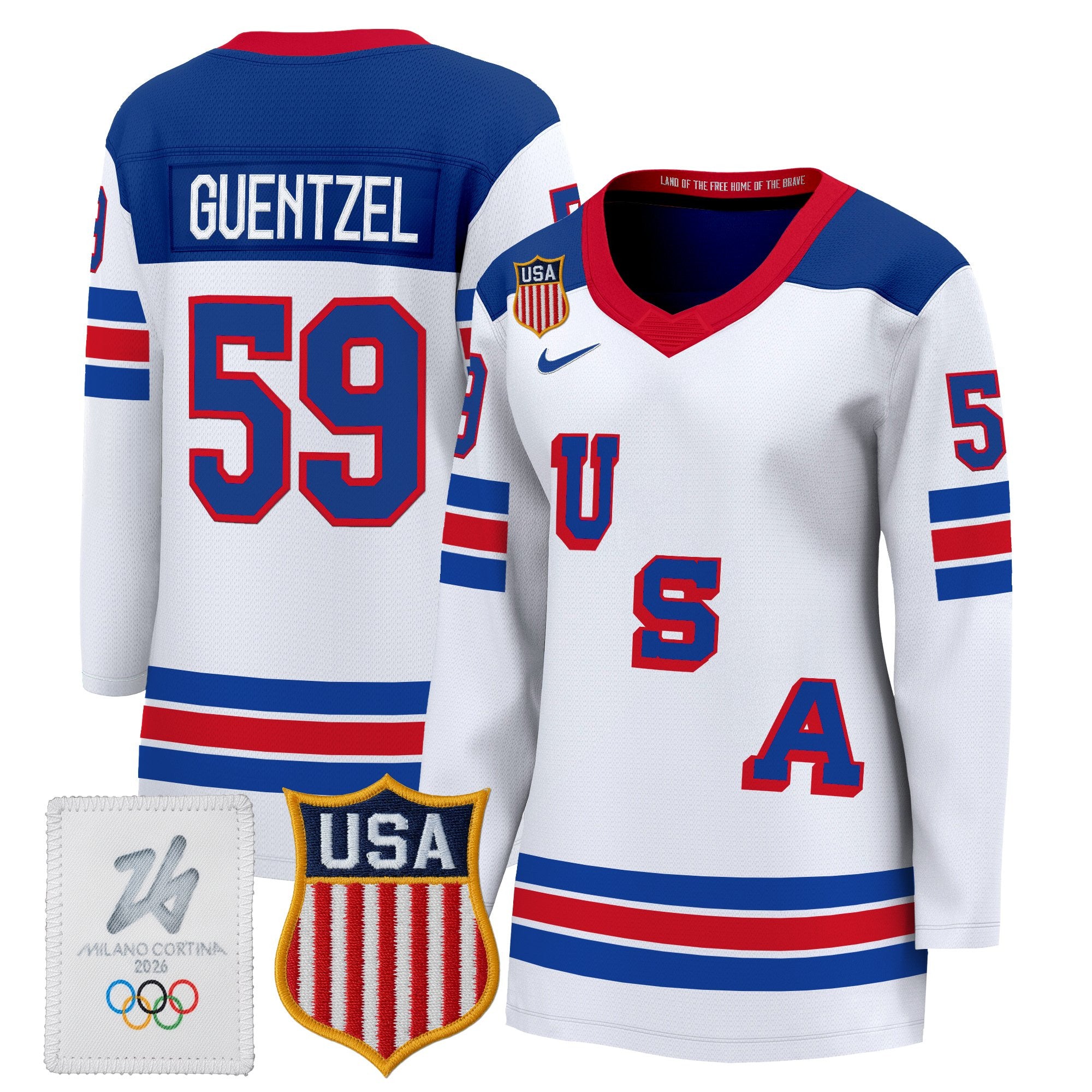 Women's 2026 USA Olympic Premium Hockey Jersey - All Stitched