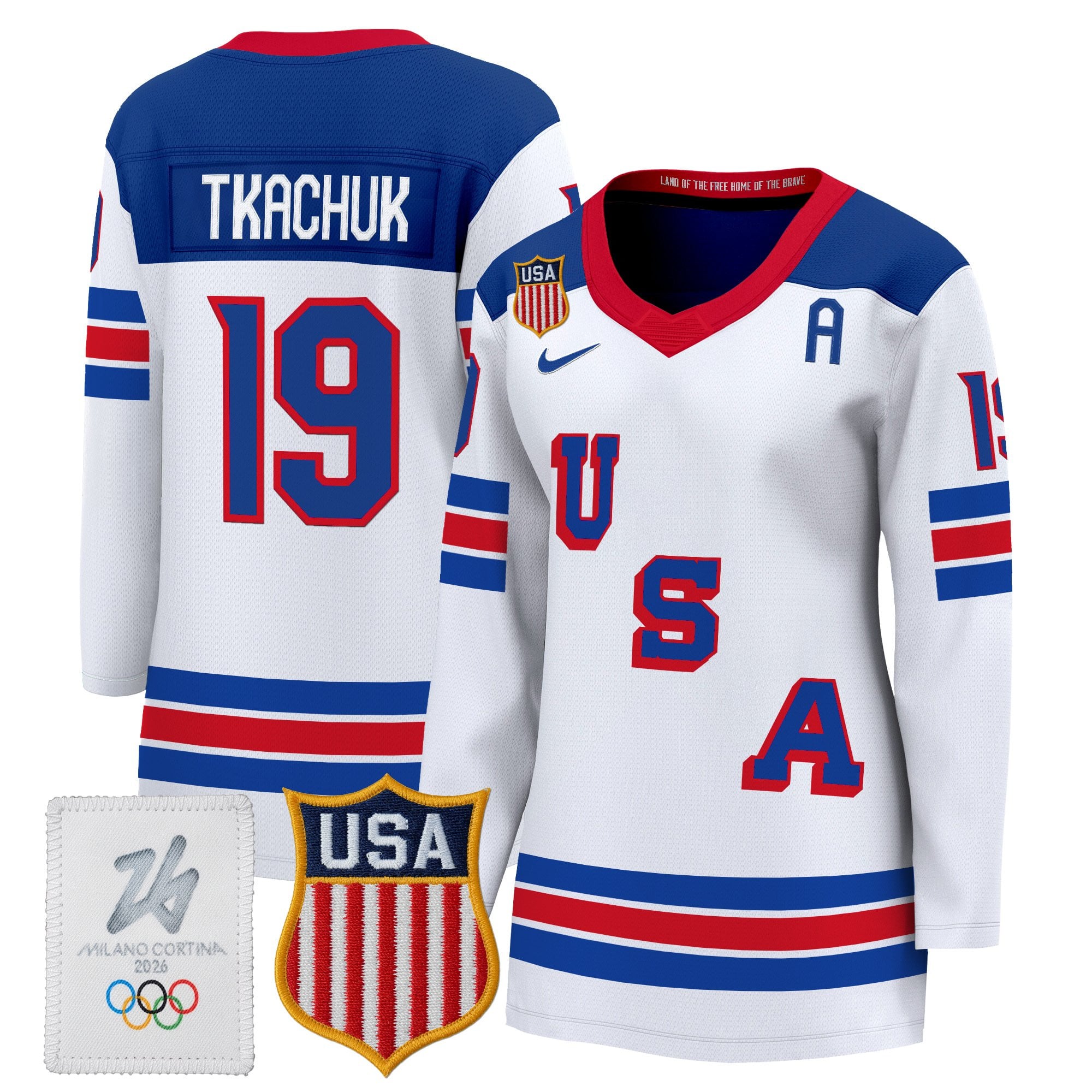 Women's 2026 USA Olympic Premium Hockey Jersey - All Stitched