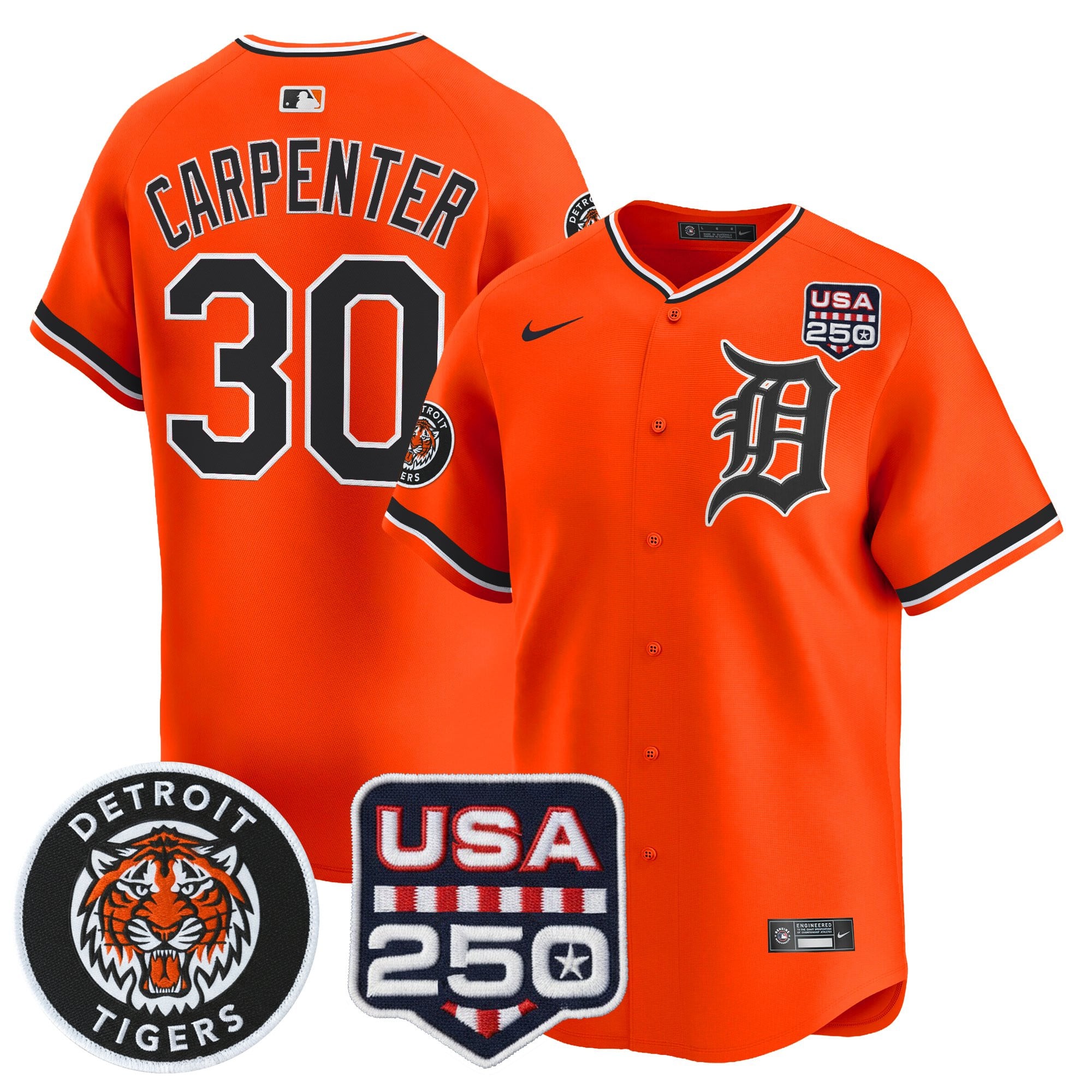 Men's Detroit Tigers 2026 Alternate Vapor Premier Limited Jersey - 250America Patch - All Stitched