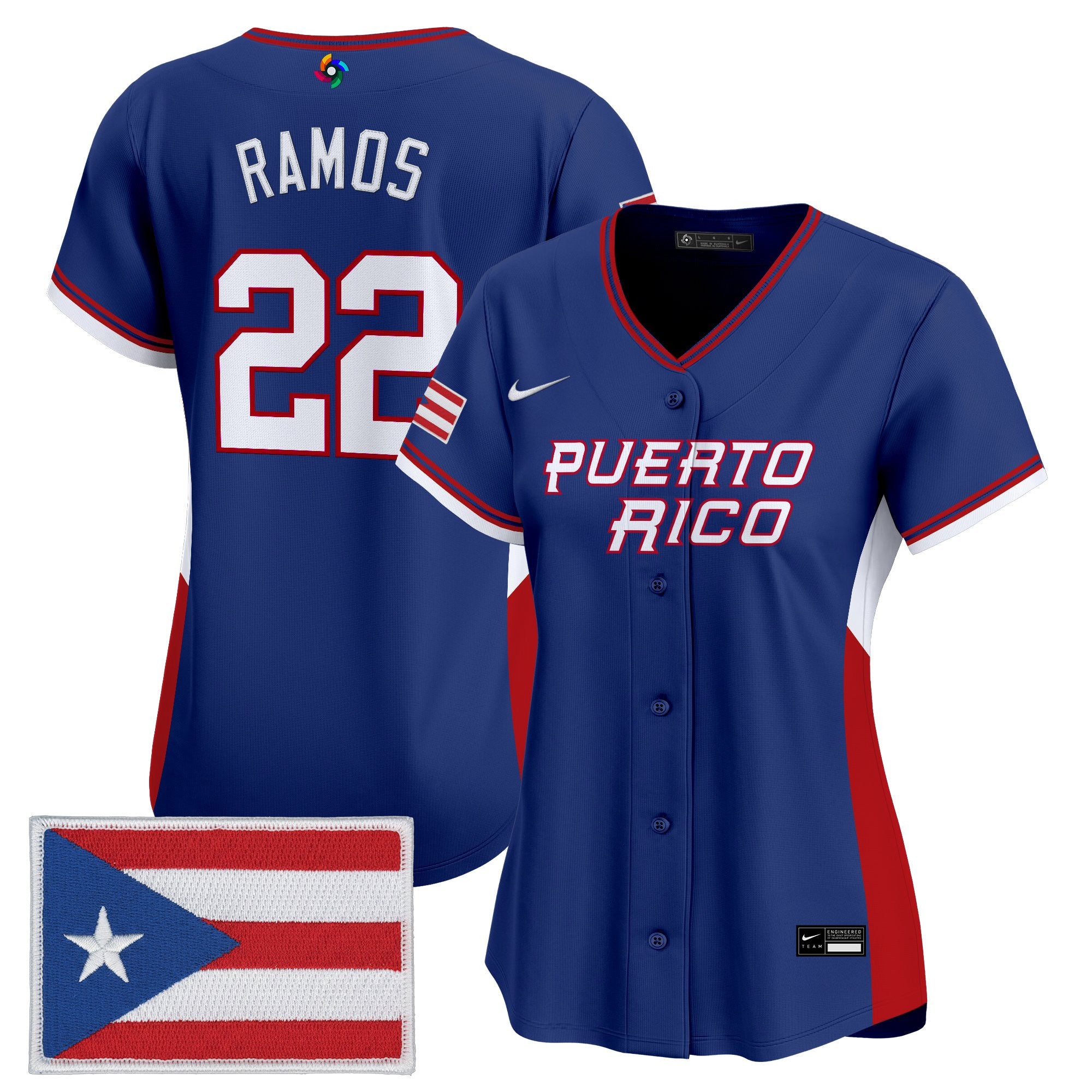 Women's Team Puerto Rico World Baseball Classic Vapor Premier Jersey - All Stitched