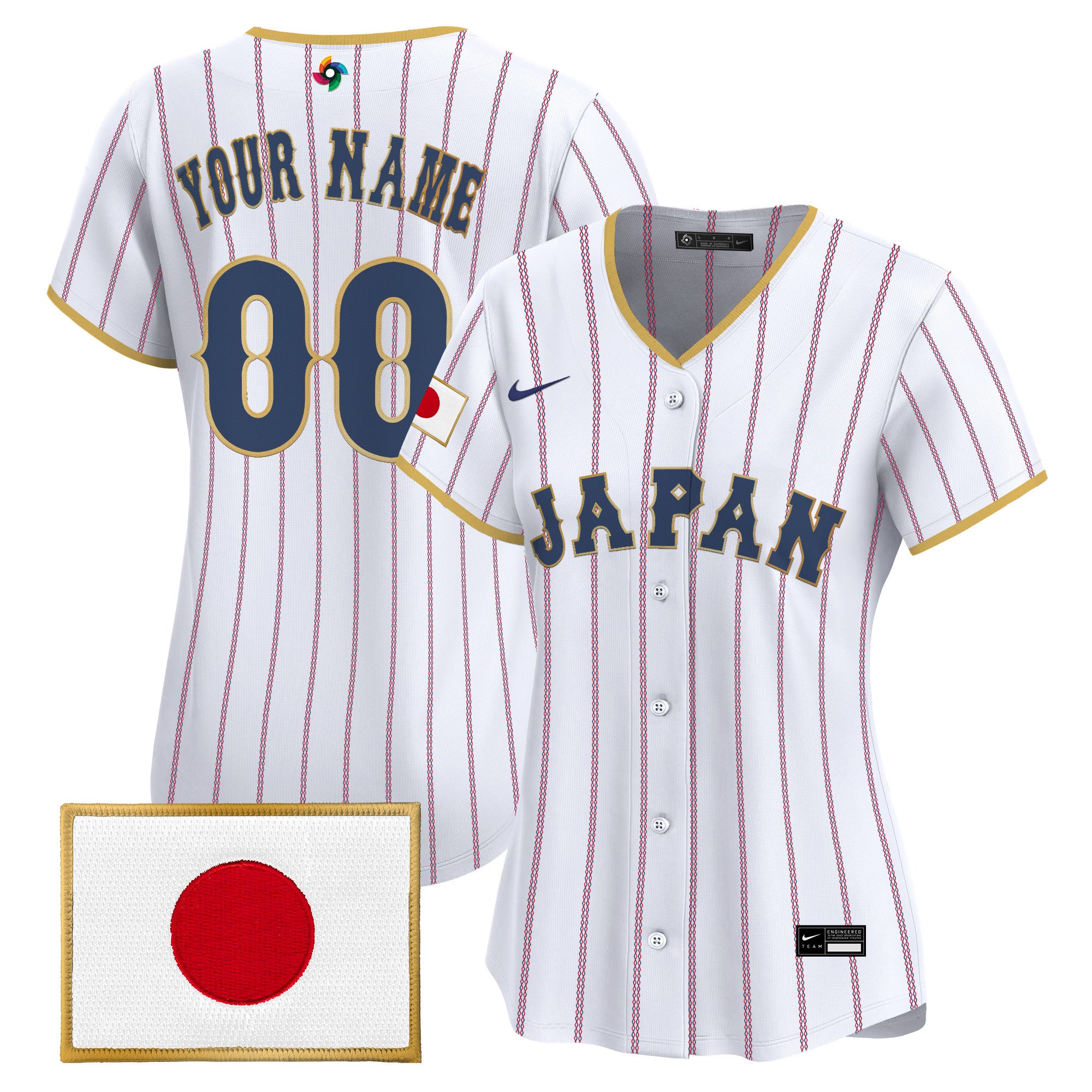 Team Japan World Baseball Classic Vapor Premier Custom Jersey - All Stitched