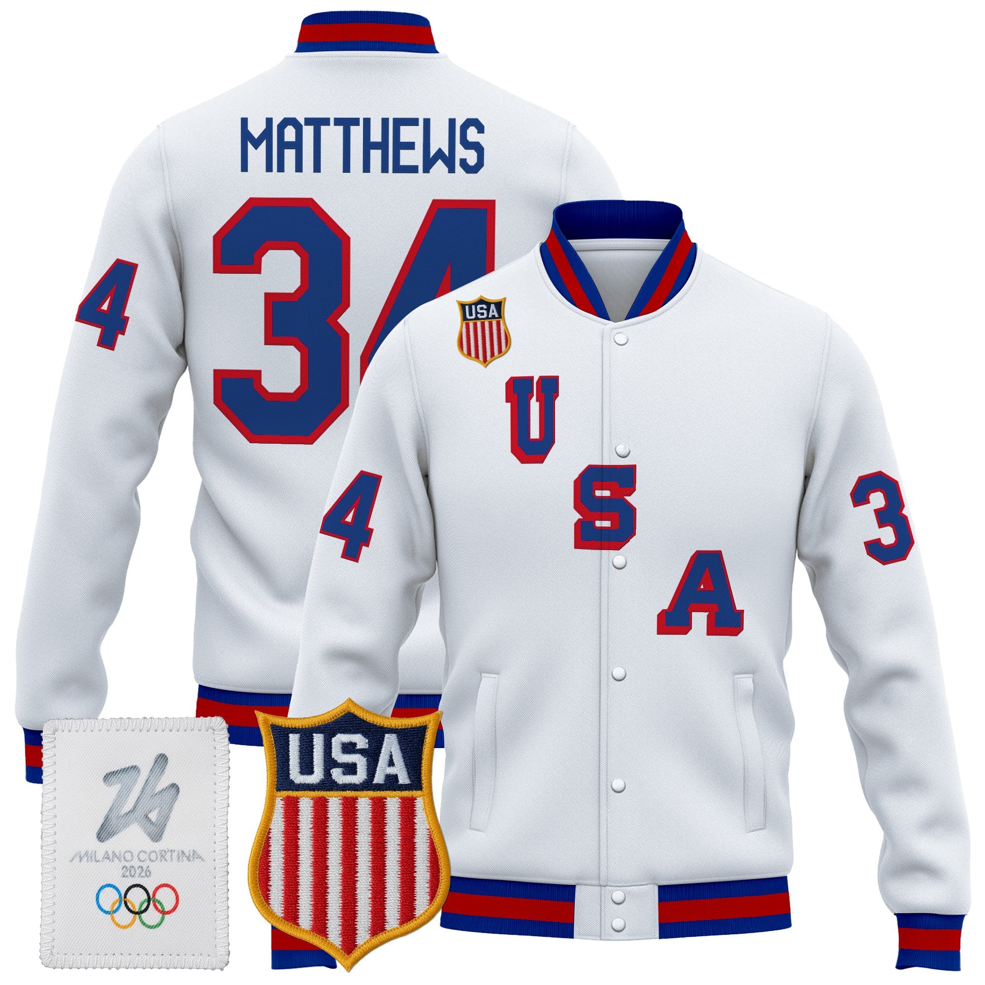 Men's 2026 USA Olympic Premium Hockey Jacket - All Stitched