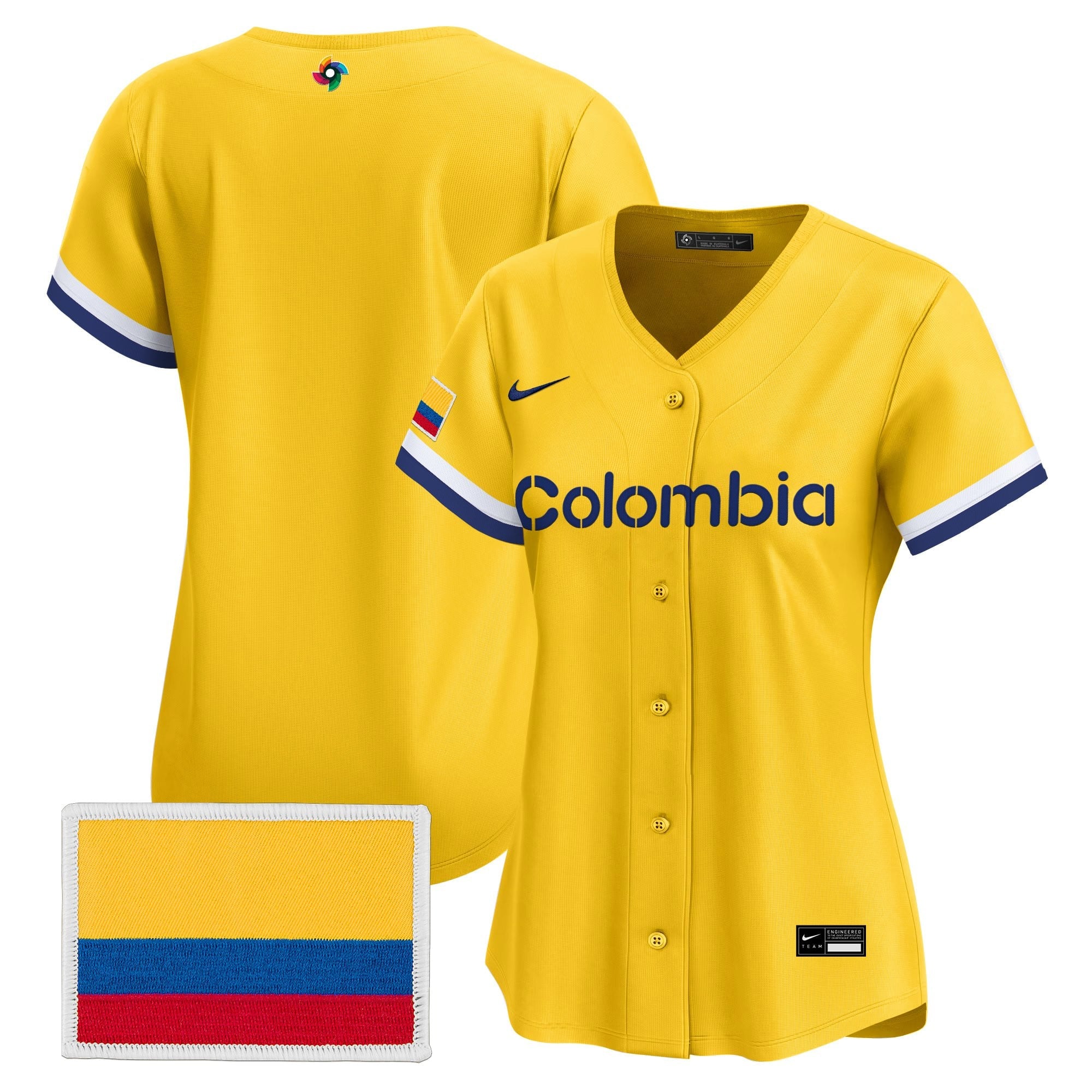 Women's Team Colombia 2026 World Baseball Classic Vapor Premier Jersey - All Stitched