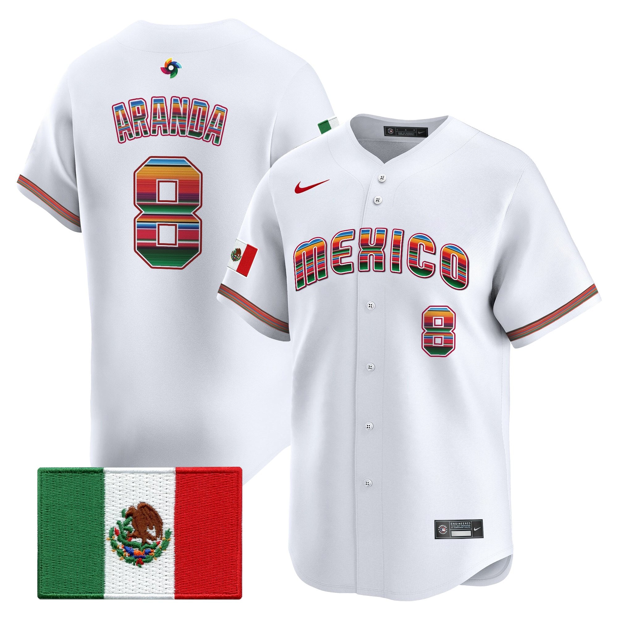 Men's Team Mexico World Baseball Classic "Serape Edition" Vapor Premier Jersey - 2026 Roster - All Stitched