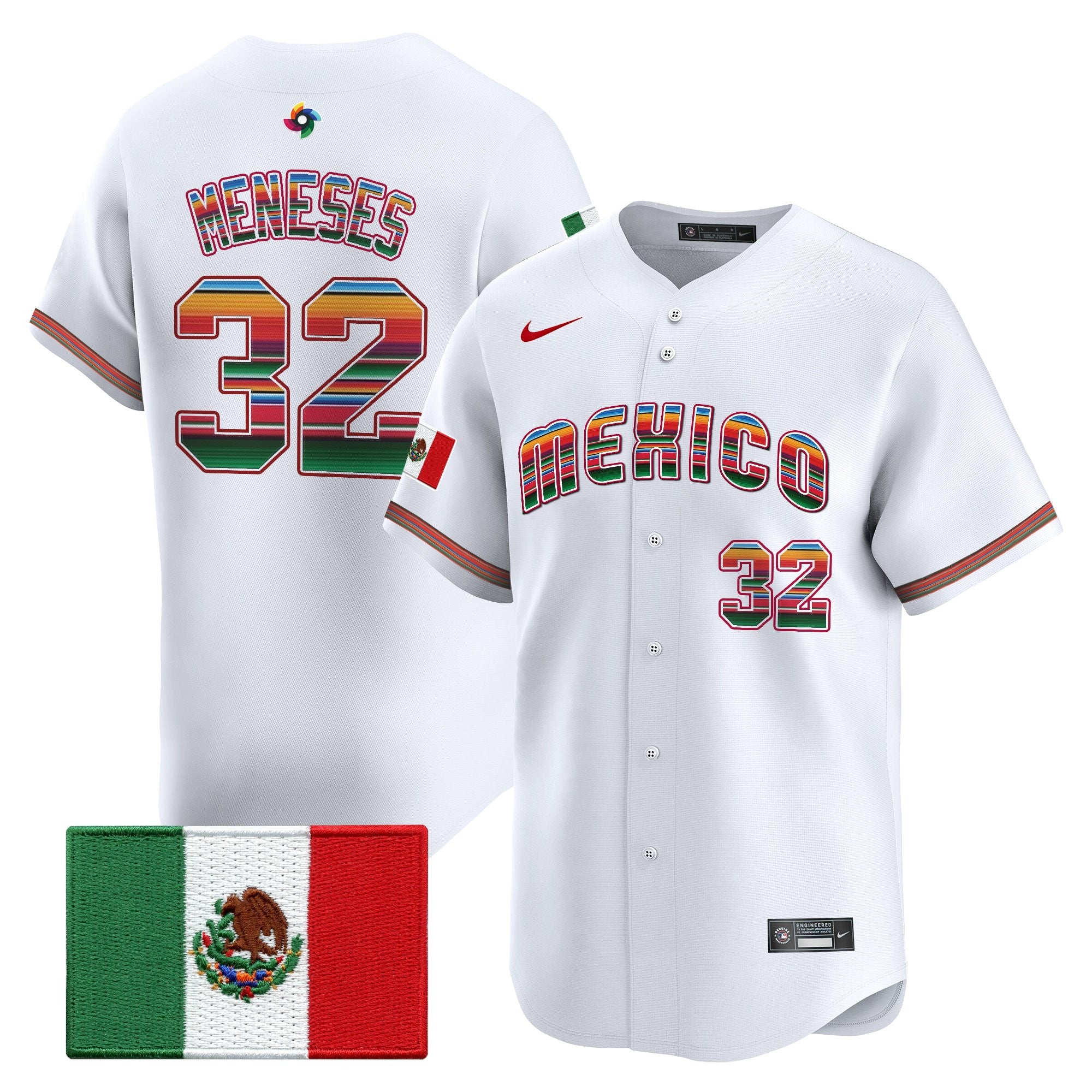 Men's Team Mexico World Baseball Classic "Serape Edition" Vapor Premier Jersey - 2026 Roster - All Stitched