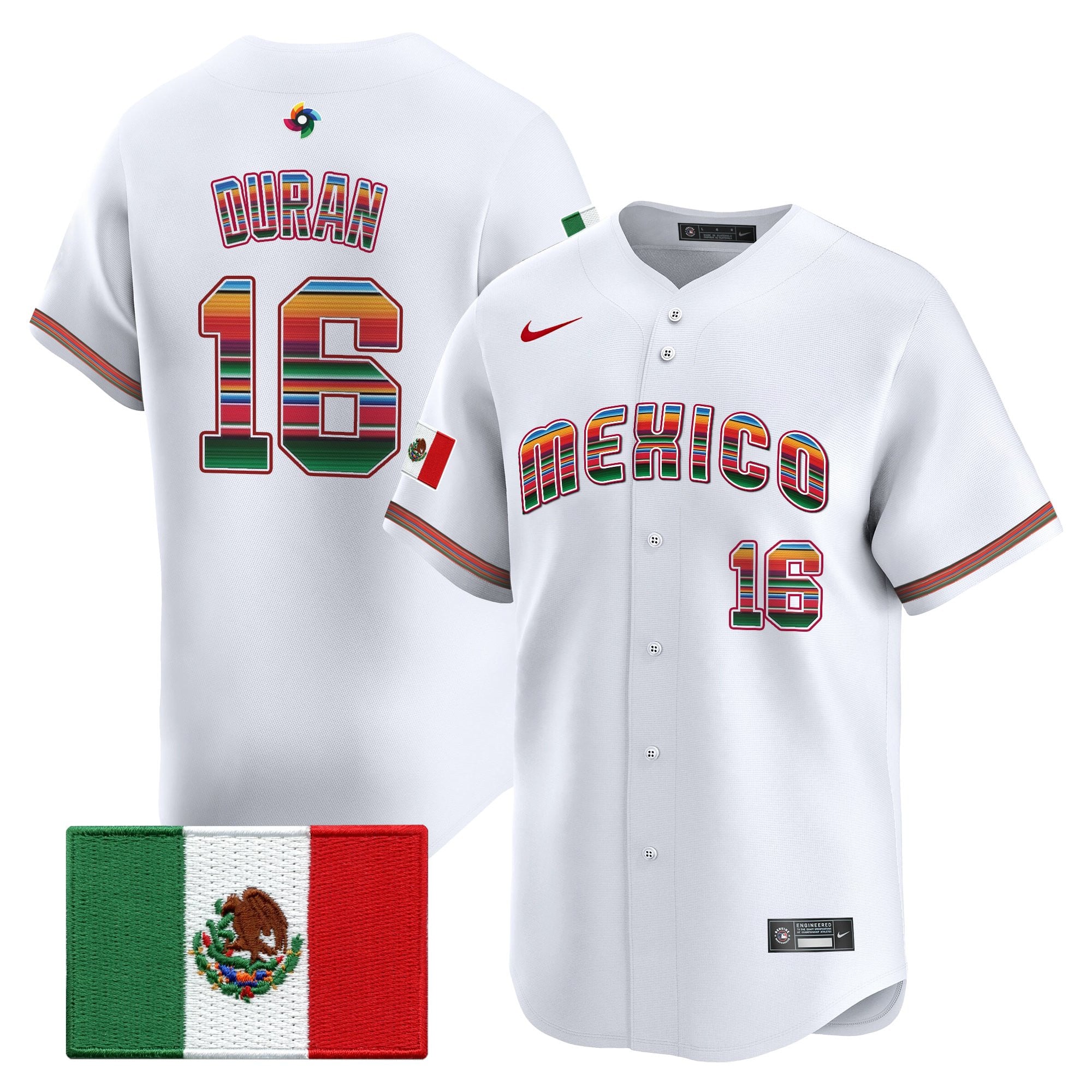 Men's Team Mexico World Baseball Classic "Serape Edition" Vapor Premier Jersey - 2026 Roster - All Stitched