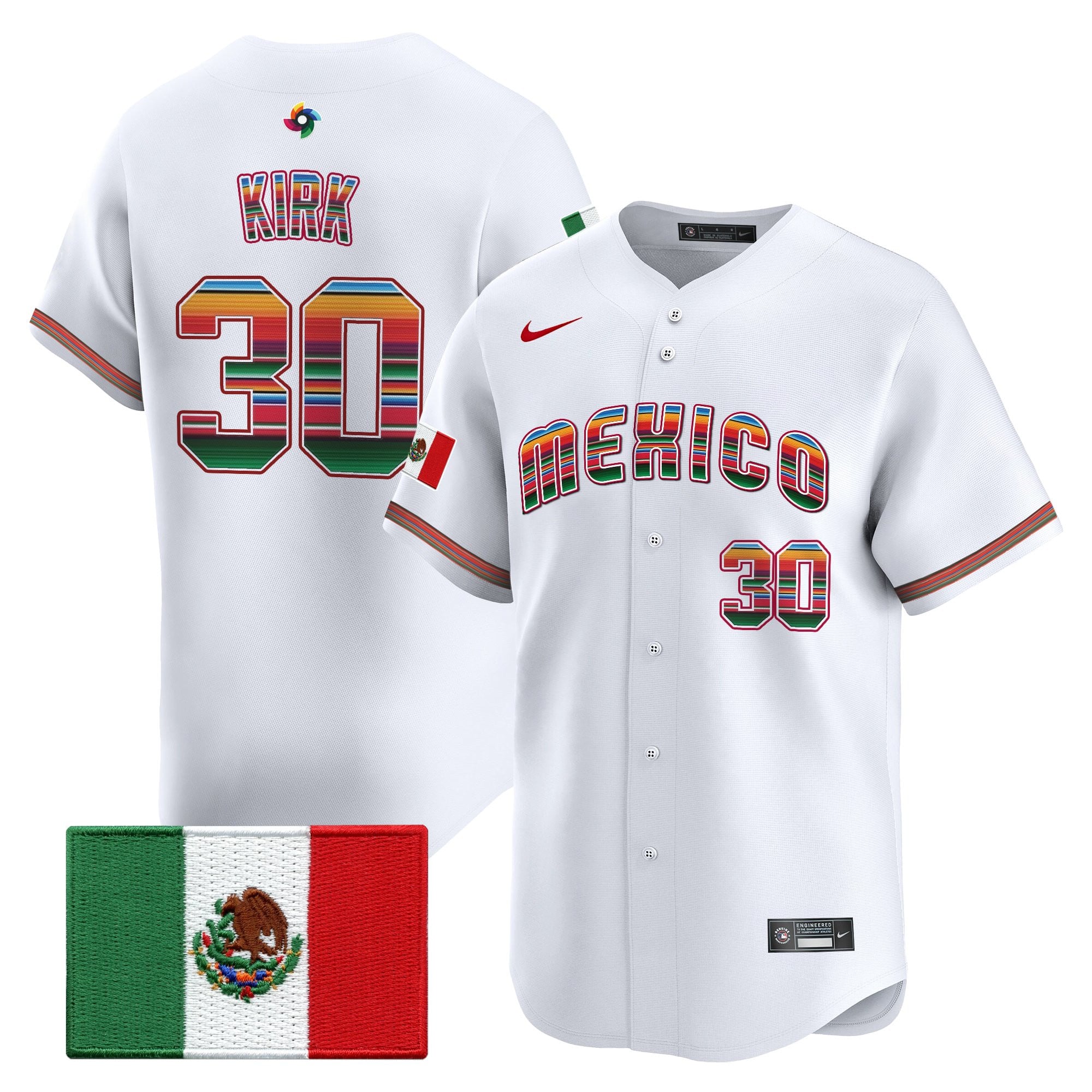 Men's Team Mexico World Baseball Classic "Serape Edition" Vapor Premier Jersey - 2026 Roster - All Stitched