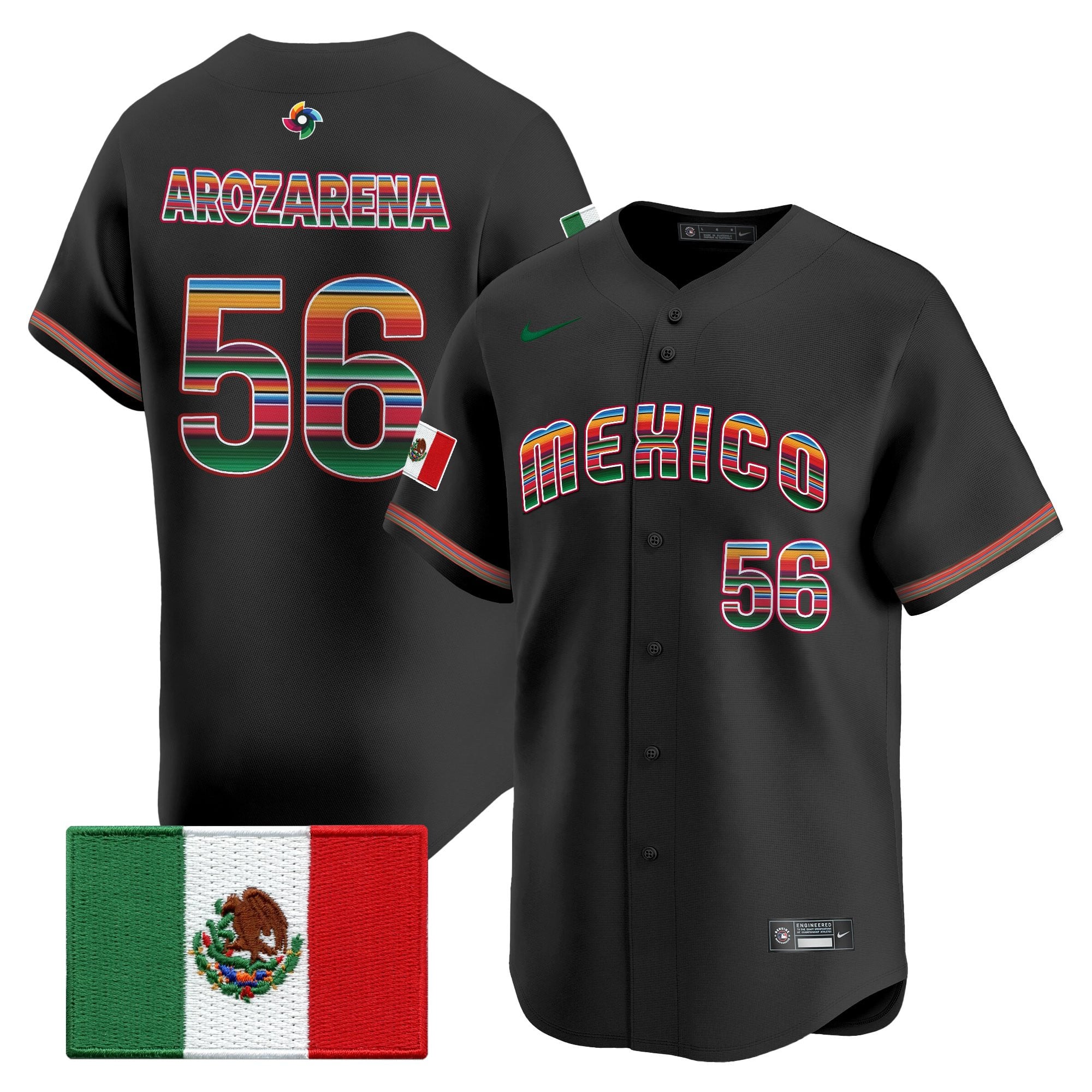 Men's Team Mexico World Baseball Classic "Serape Edition" Vapor Premier Jersey - 2026 Roster - All Stitched