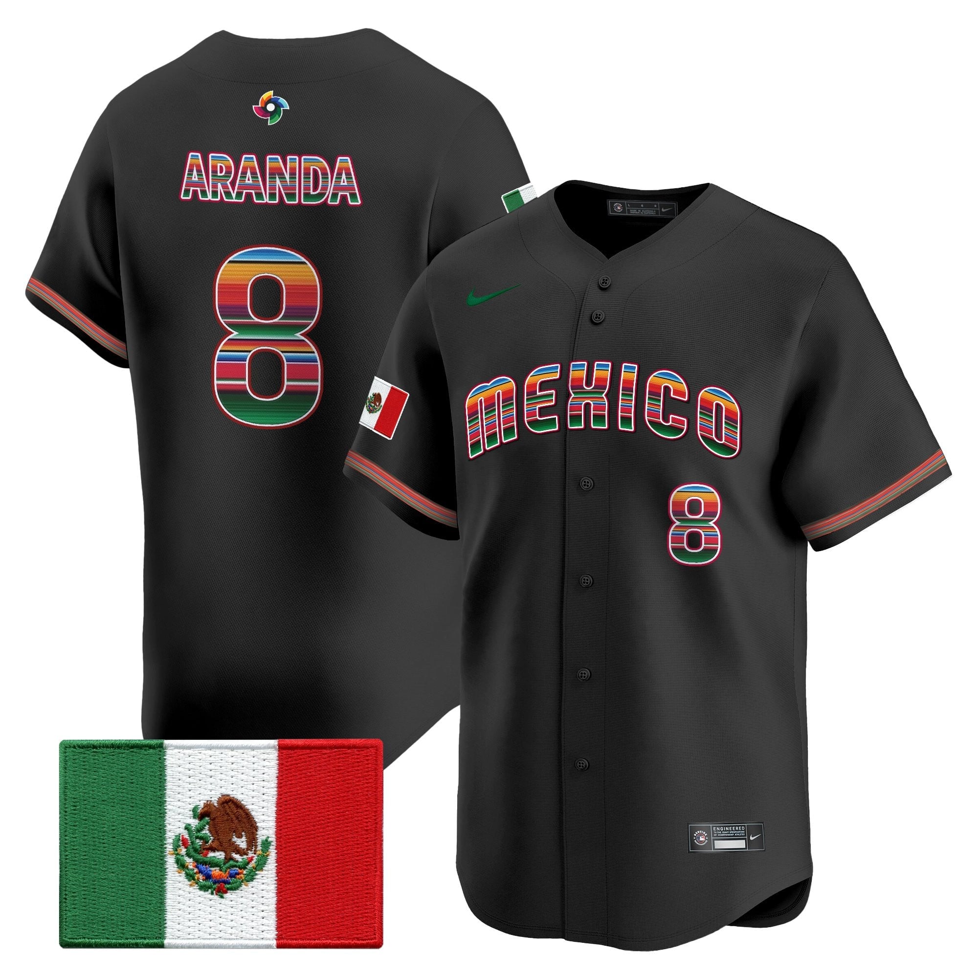 Men's Team Mexico World Baseball Classic "Serape Edition" Vapor Premier Jersey - 2026 Roster - All Stitched