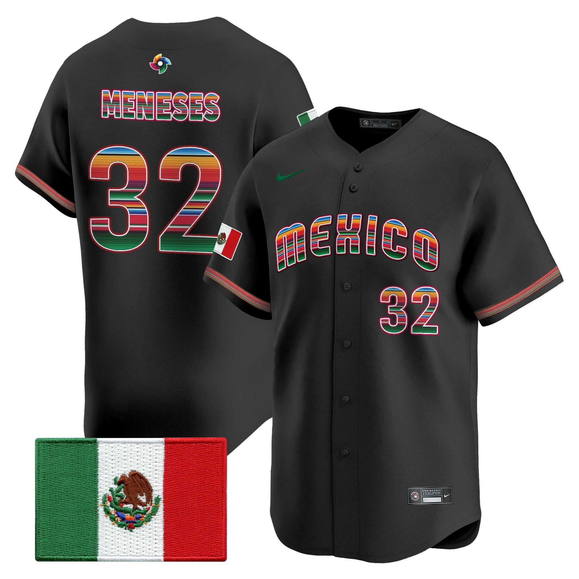 Men's Team Mexico World Baseball Classic "Serape Edition" Vapor Premier Jersey - 2026 Roster - All Stitched