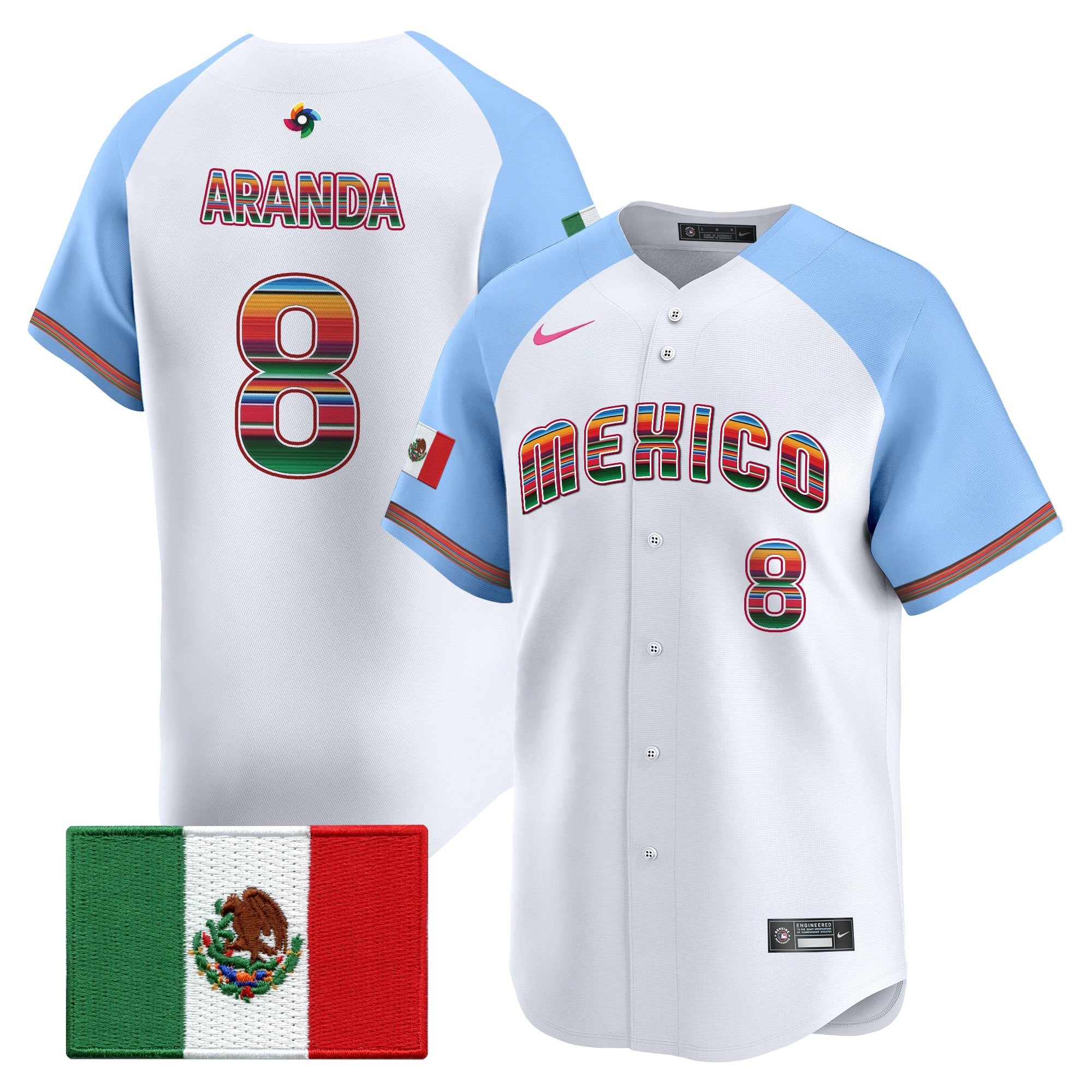 Men's Team Mexico World Baseball Classic "Serape Edition" Vapor Premier Jersey - 2026 Roster - All Stitched