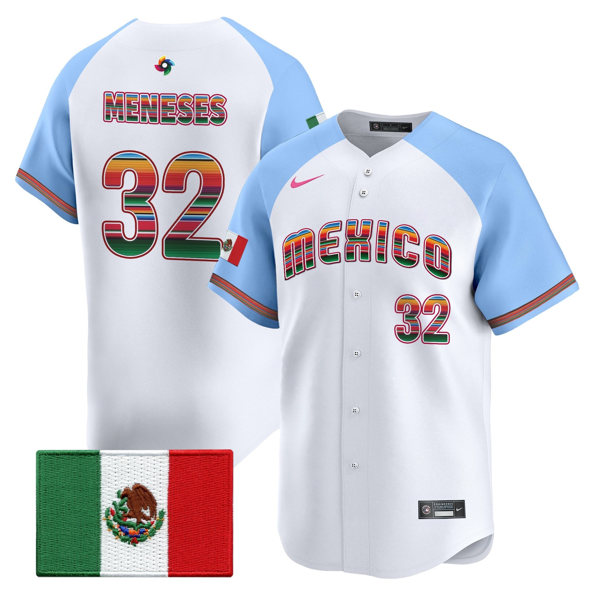 Men's Team Mexico World Baseball Classic "Serape Edition" Vapor Premier Jersey - 2026 Roster - All Stitched